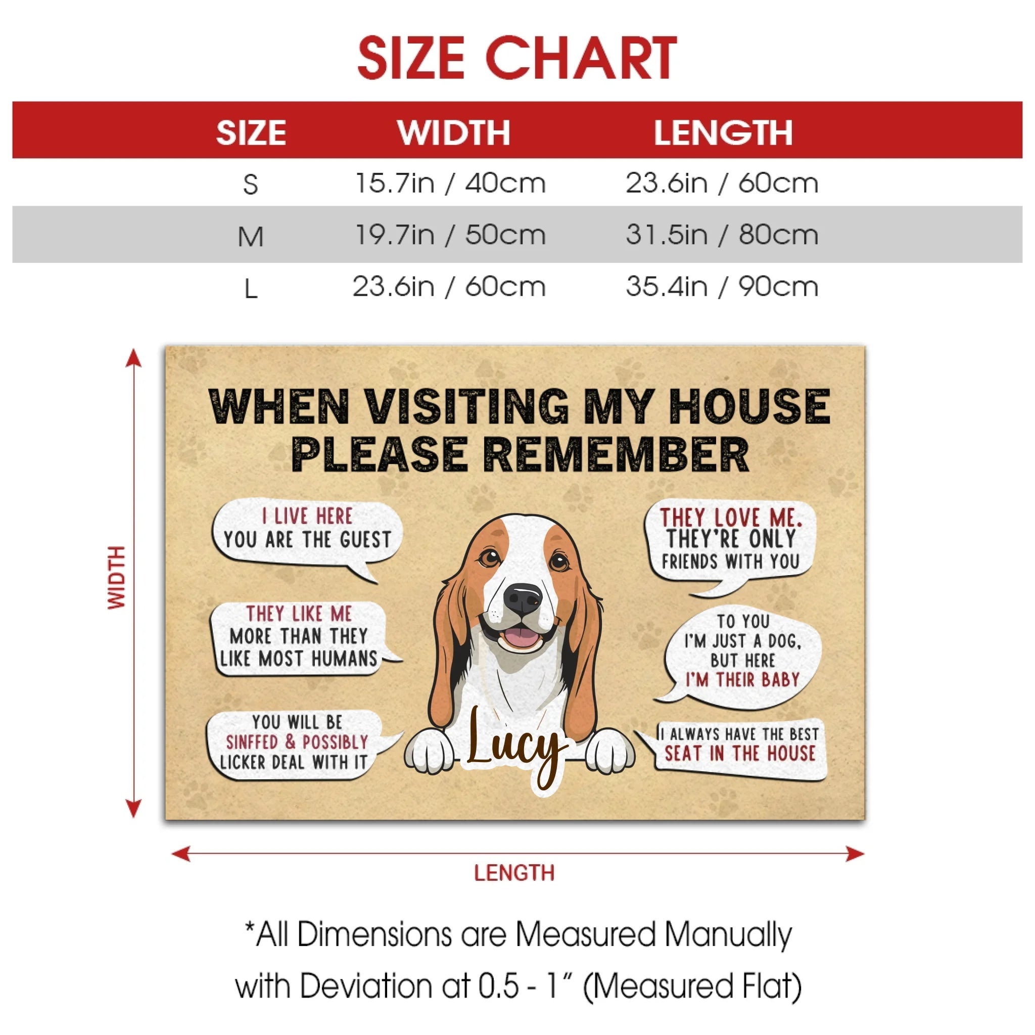 Sassy Dog Doormat – “When Visiting My House” Funny Personalized Mat - 89Prints