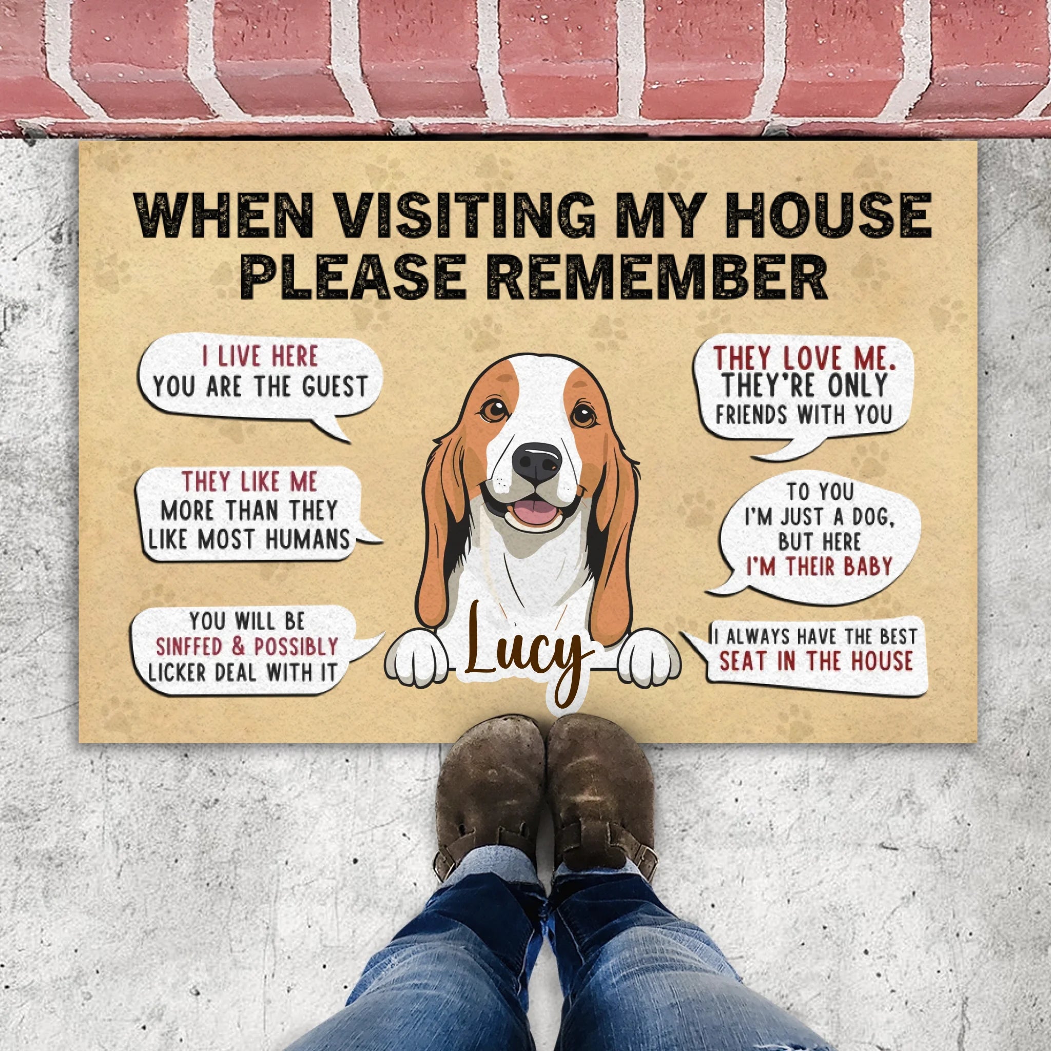 Sassy Dog Doormat – “When Visiting My House” Funny Personalized Mat - 89Prints