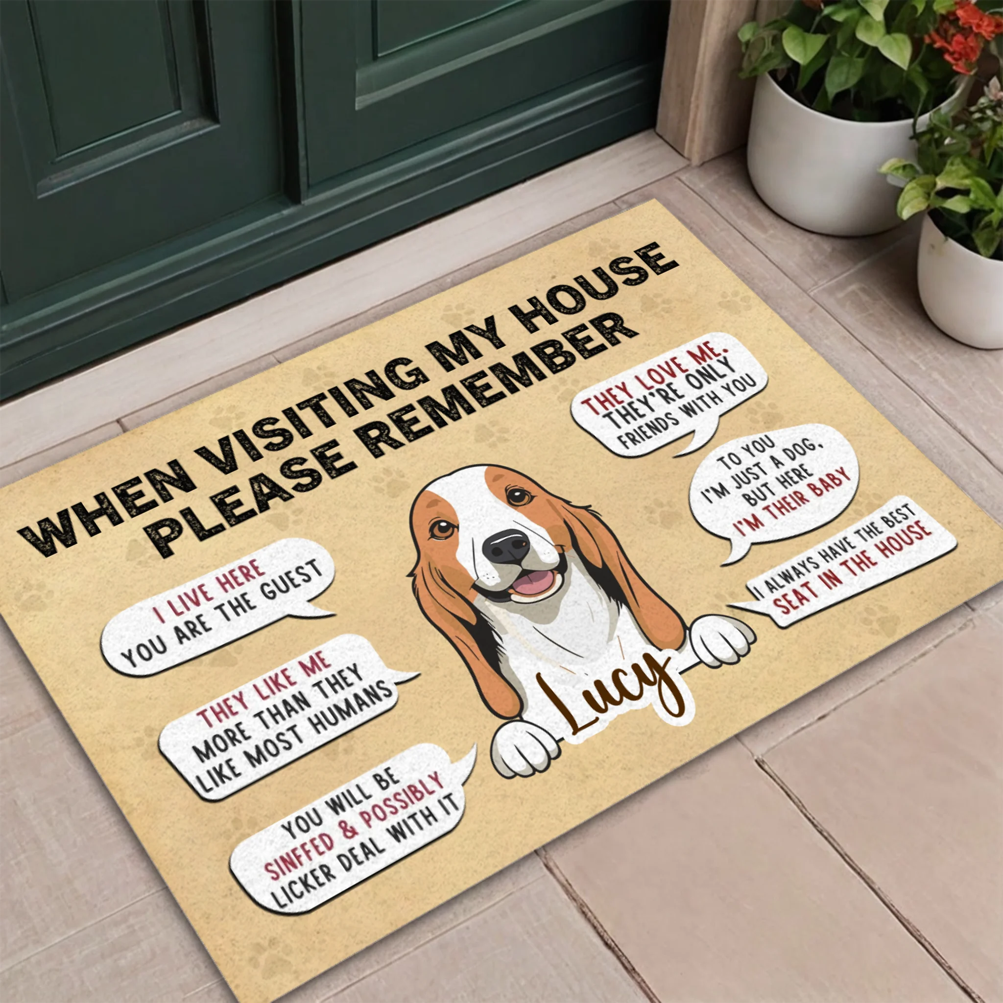 Sassy Dog Doormat – “When Visiting My House” Funny Personalized Mat - 89Prints
