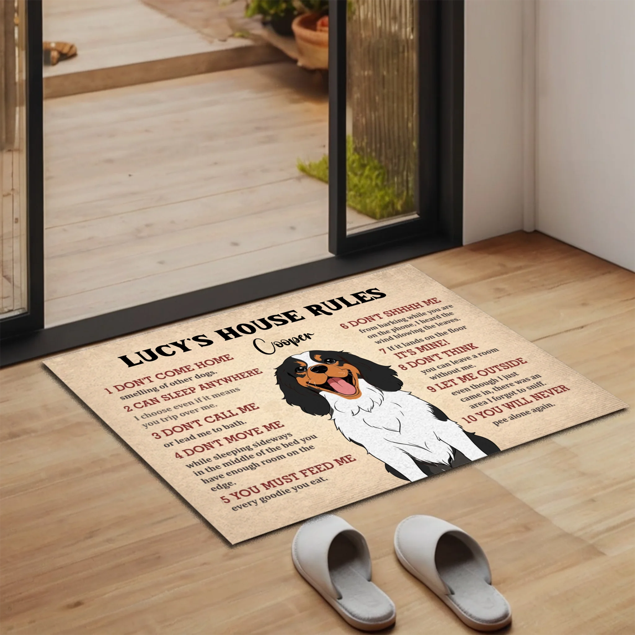 Personalized Dog Doormat – Funny House Rules Mat for Pet Lovers - 89Prints
