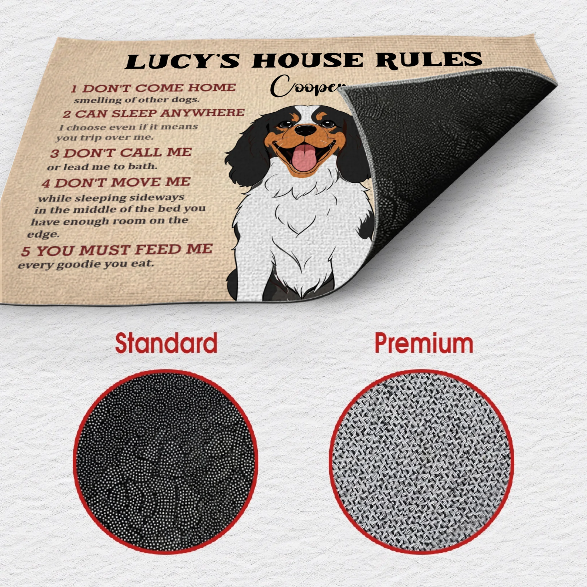 Personalized Dog Doormat – Funny House Rules Mat for Pet Lovers - 89Prints