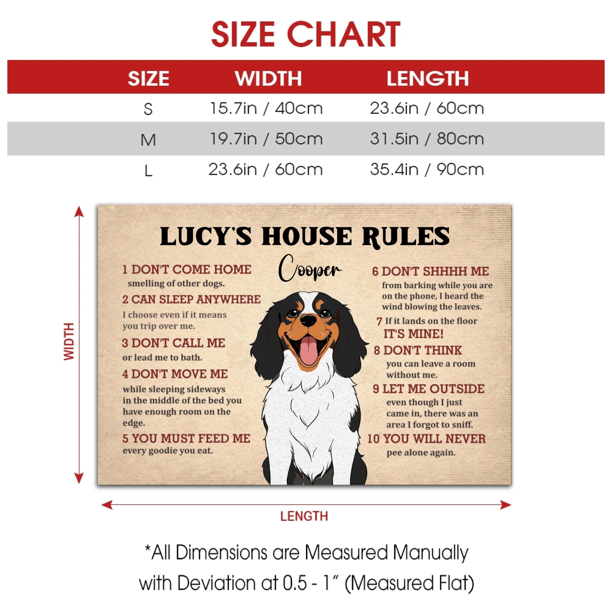 Personalized Dog Doormat – Funny House Rules Mat for Pet Lovers - 89Prints
