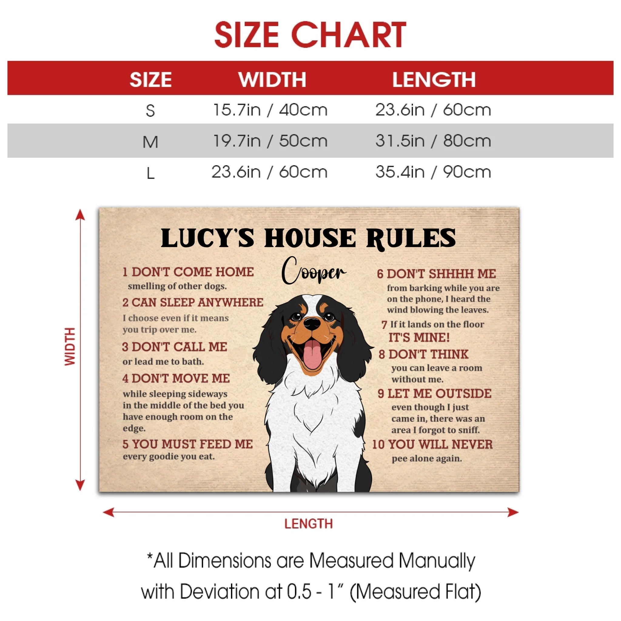 Personalized Dog Doormat – Funny House Rules Mat for Pet Lovers - 89Prints