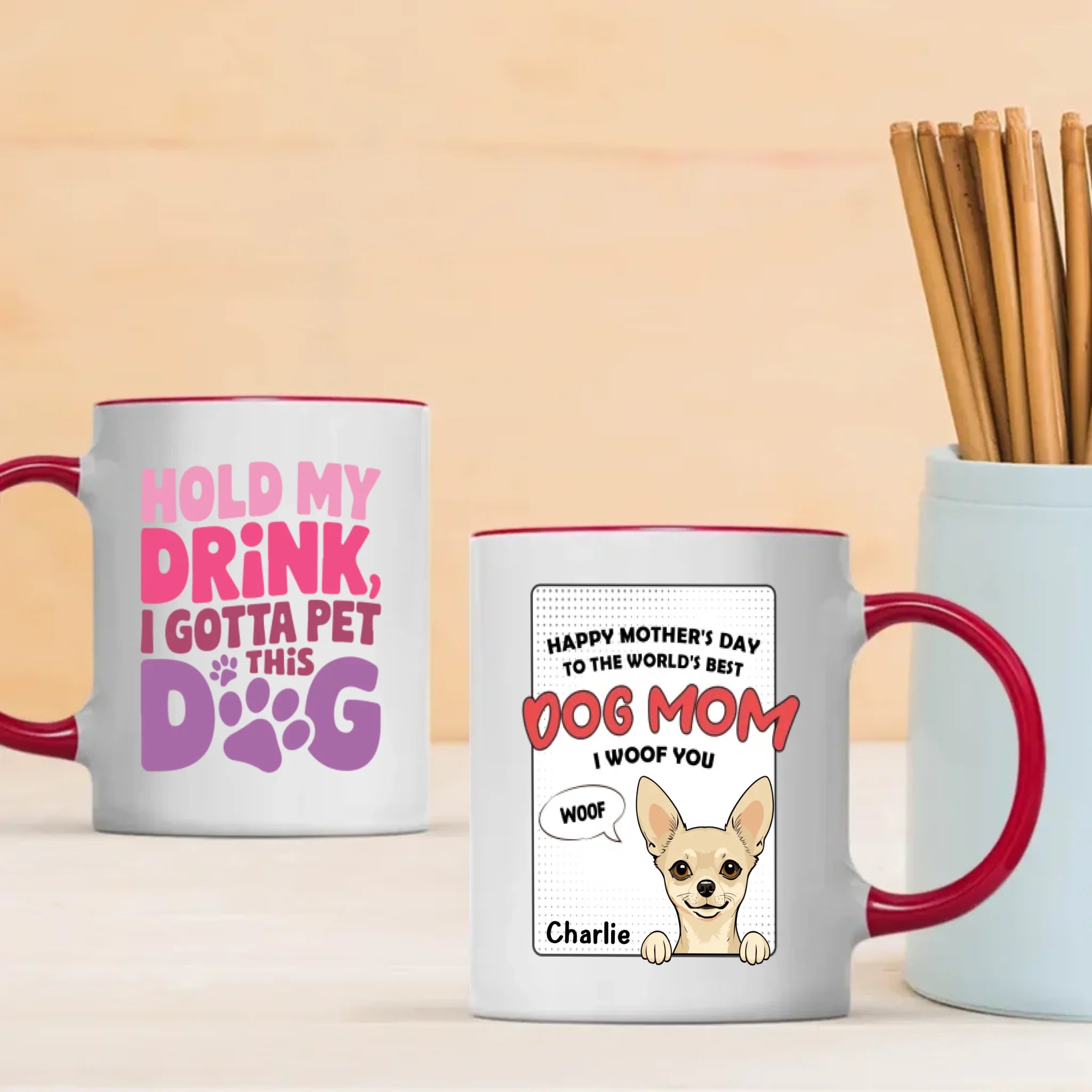 Happy Mother’s Day from the Dog – Funny Personalized Dog Mom Mug – Custom Pet Gift – 89Prints