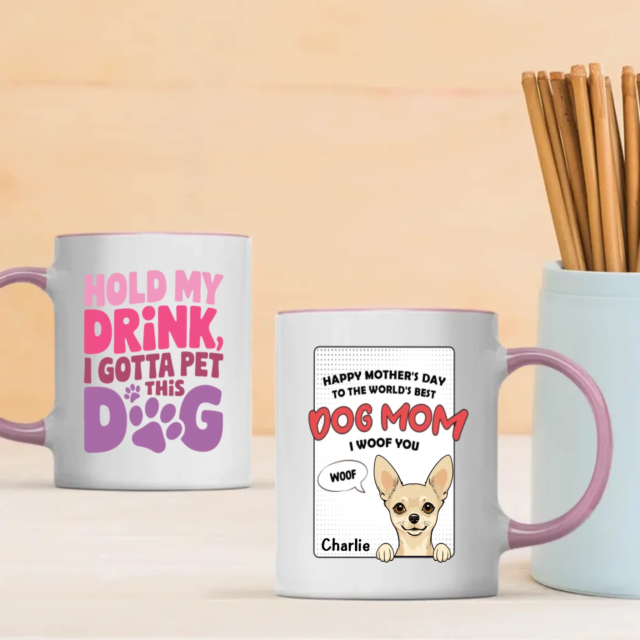 Happy Mother’s Day from the Dog – Funny Personalized Dog Mom Mug – Custom Pet Gift – 89Prints