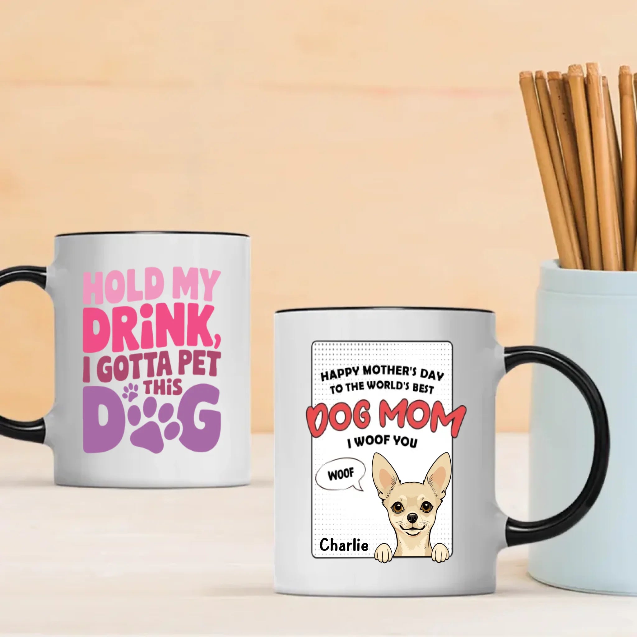 Happy Mother’s Day from the Dog – Funny Personalized Dog Mom Mug – Custom Pet Gift – 89Prints