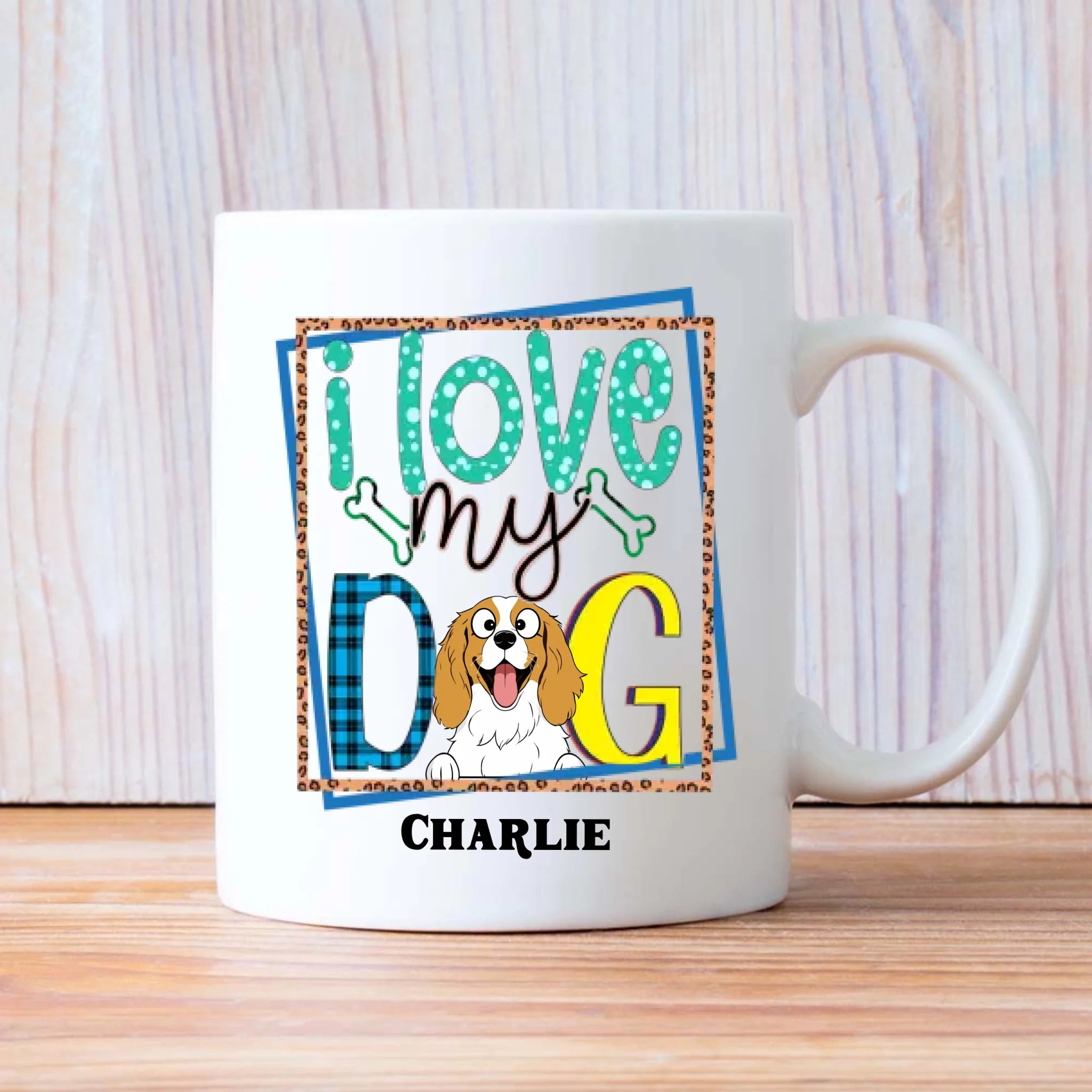 Personalized Dog Lover Gift – Colorful “I Love My Dog” Mug – 89Prints