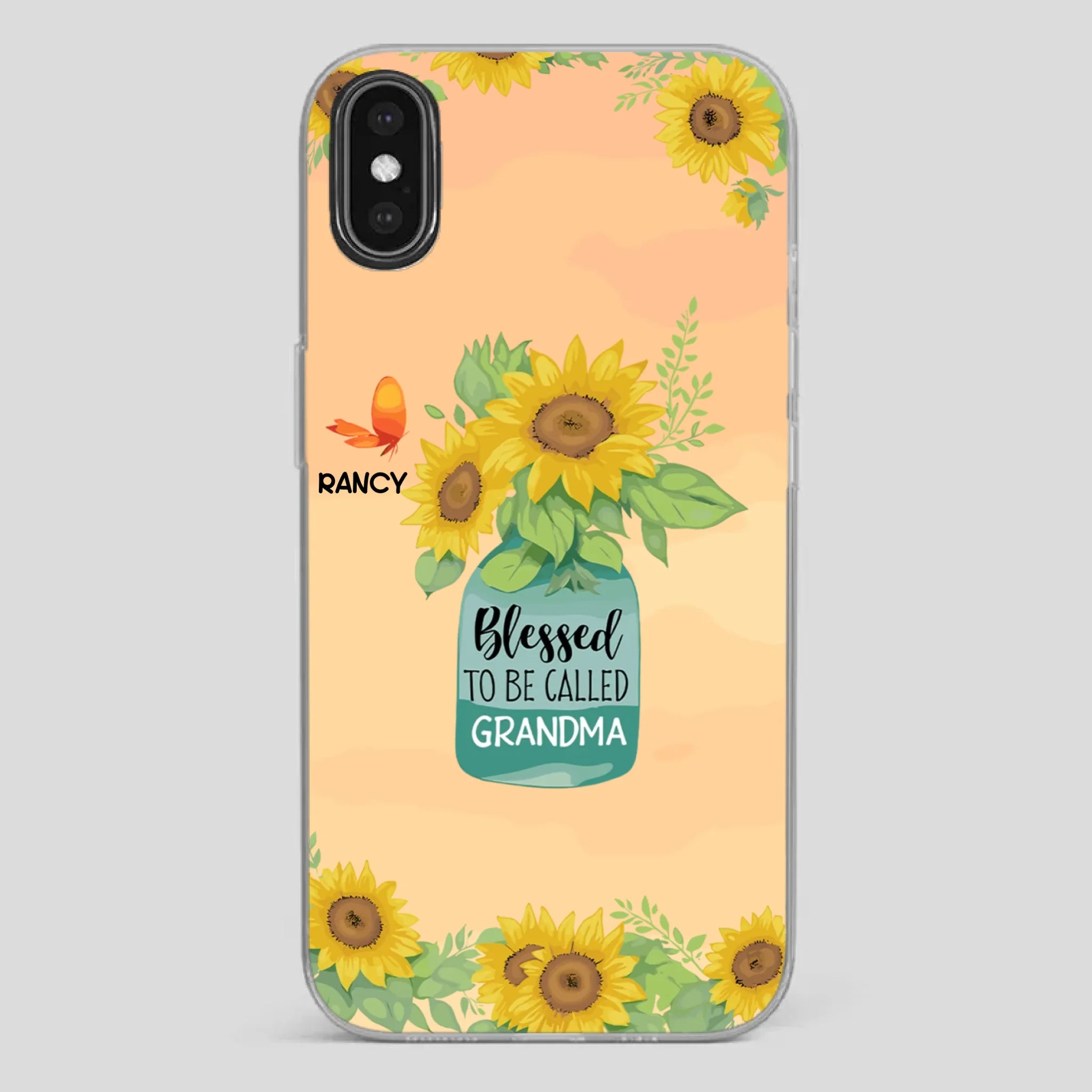 Blessed to Be Called Grandma – Sunflower and Butterfly Phone Case - 89Prints