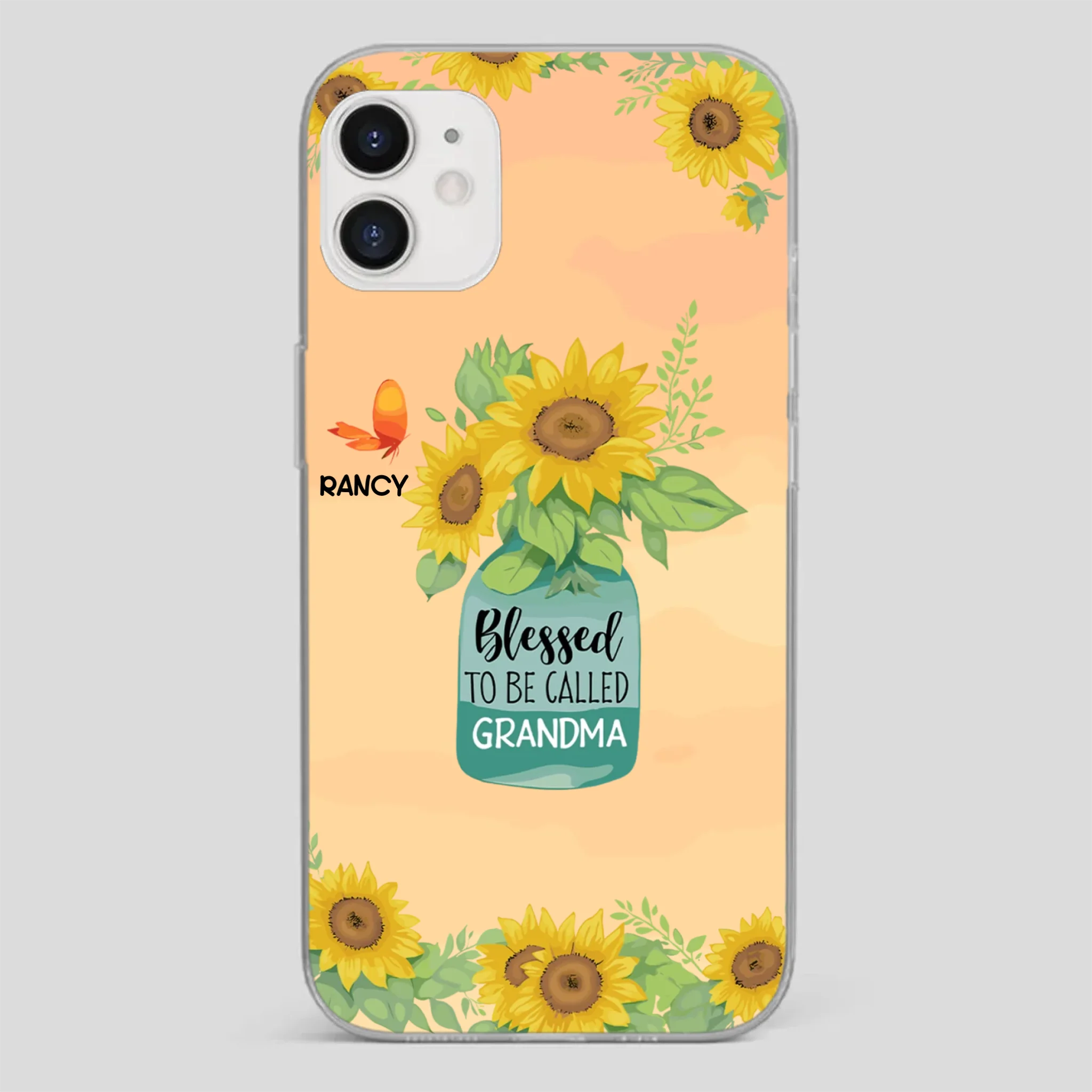 Blessed to Be Called Grandma – Sunflower and Butterfly Phone Case - 89Prints