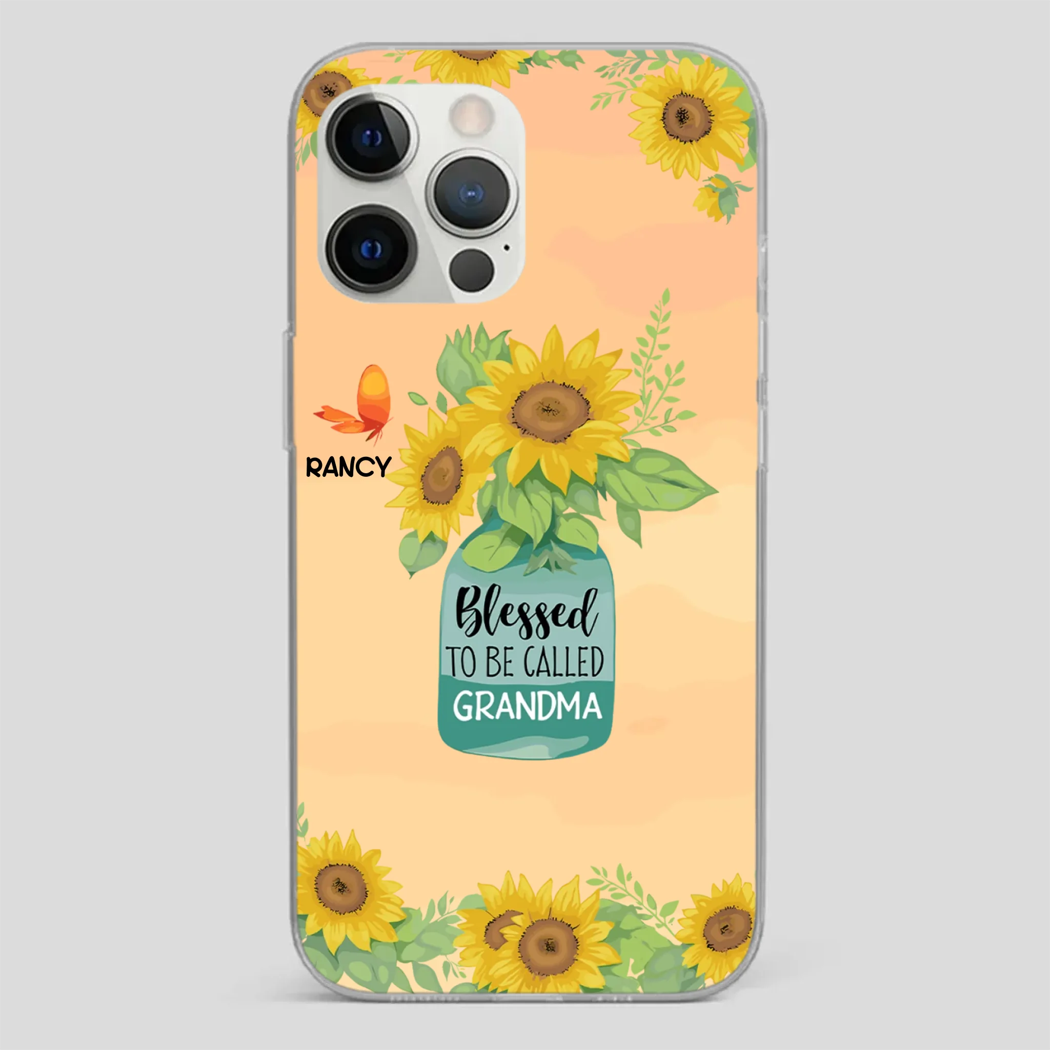 Blessed to Be Called Grandma – Sunflower and Butterfly Phone Case - 89Prints