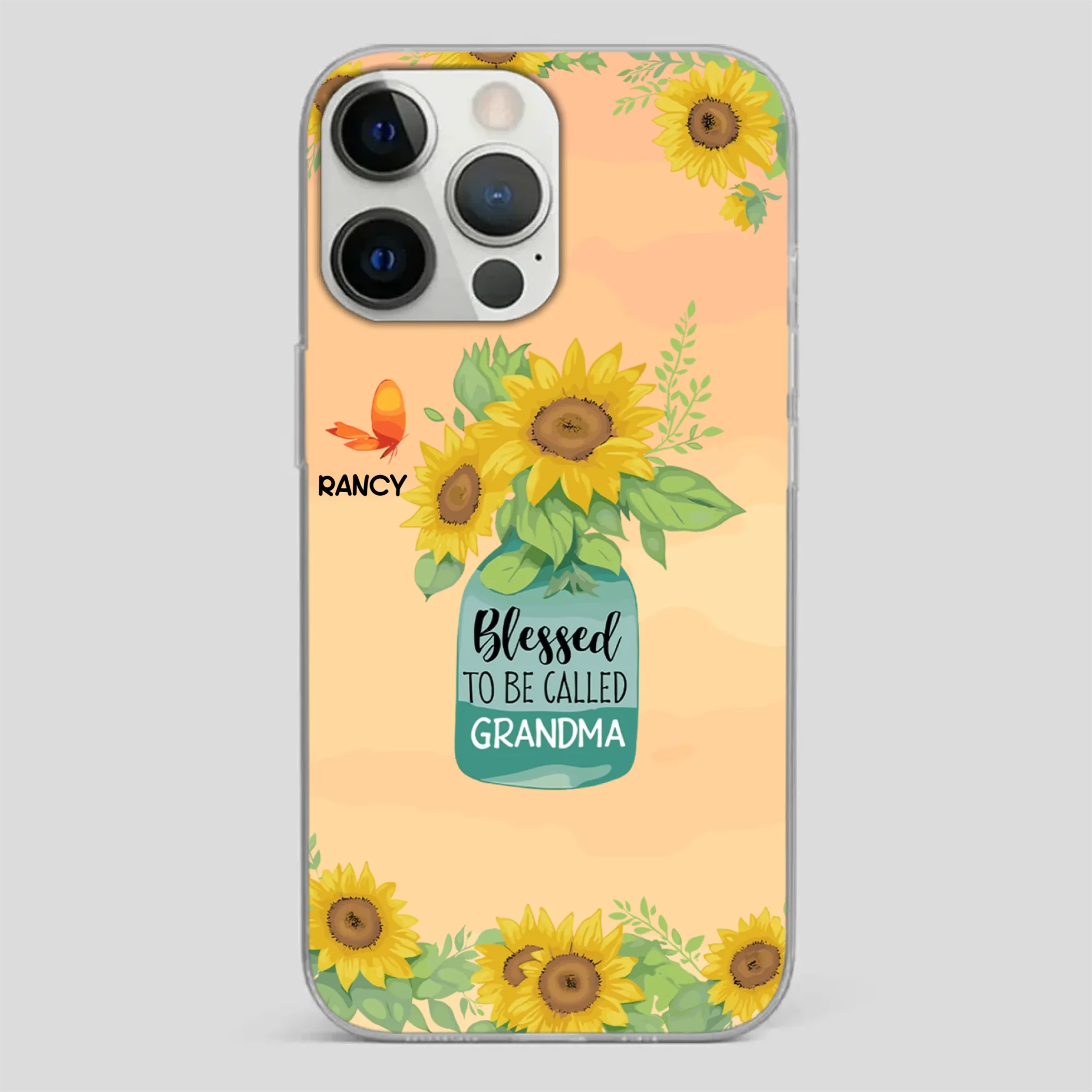 Blessed to Be Called Grandma – Sunflower and Butterfly Phone Case - 89Prints