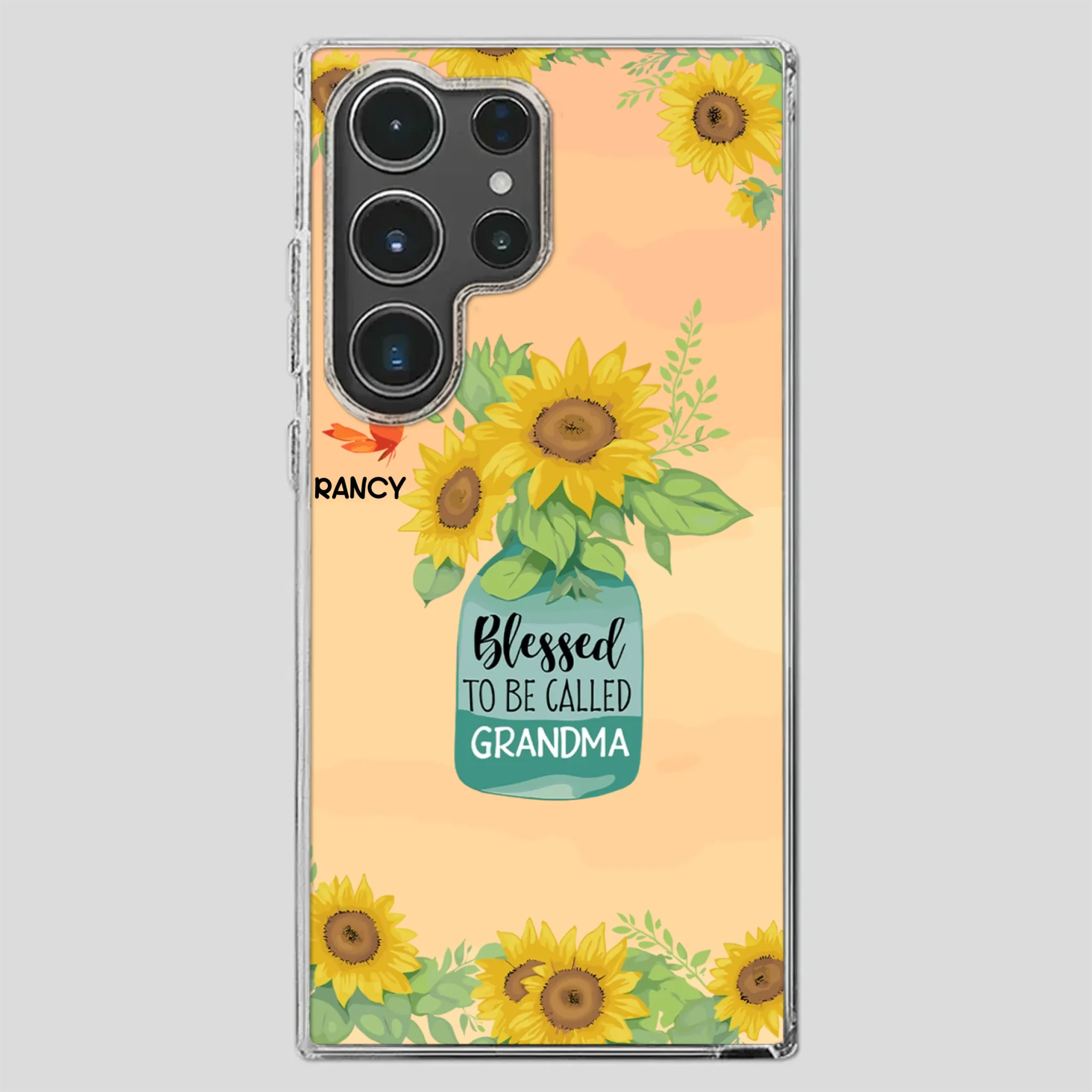 Blessed to Be Called Grandma – Sunflower and Butterfly Phone Case - 89Prints