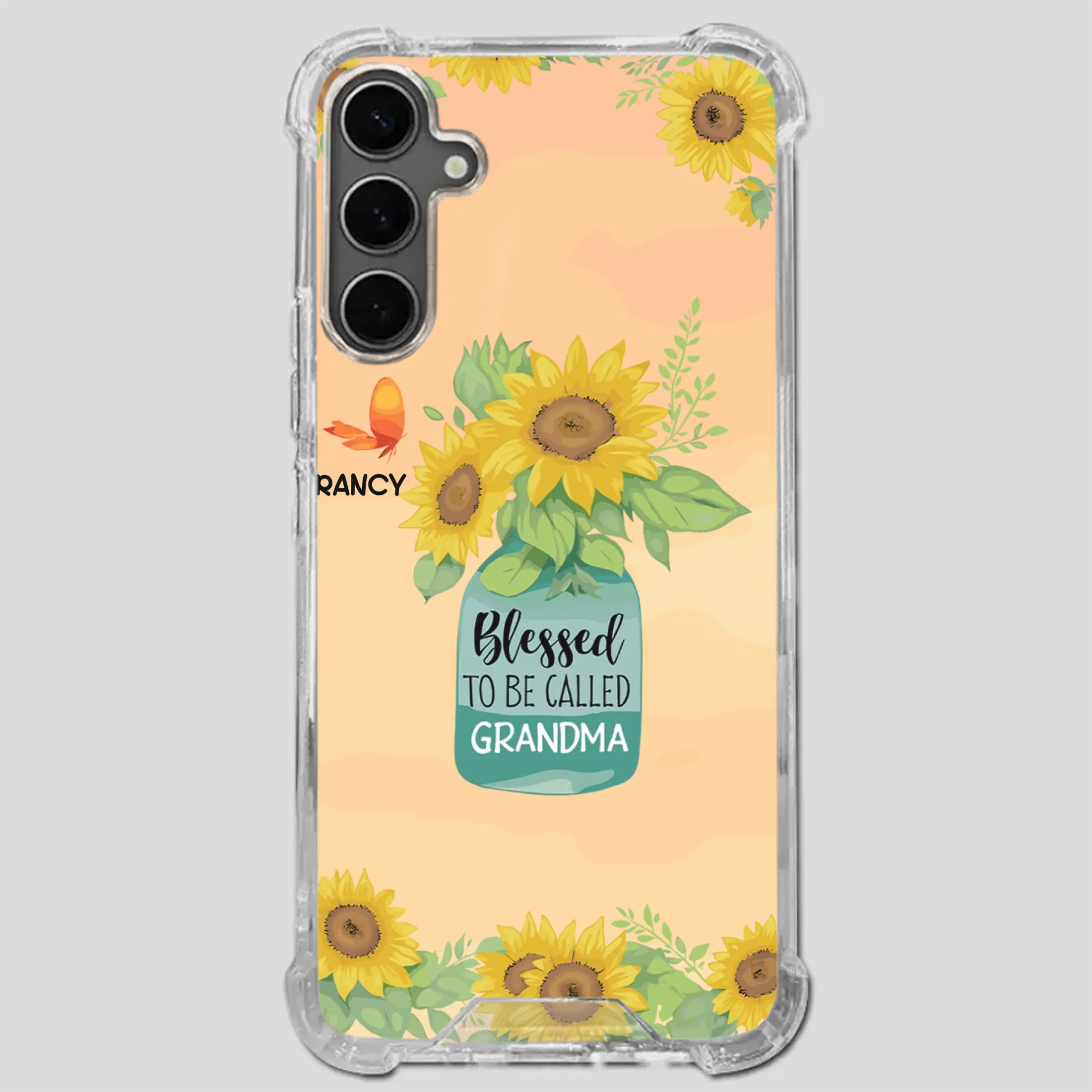 Blessed to Be Called Grandma – Sunflower and Butterfly Phone Case - 89Prints