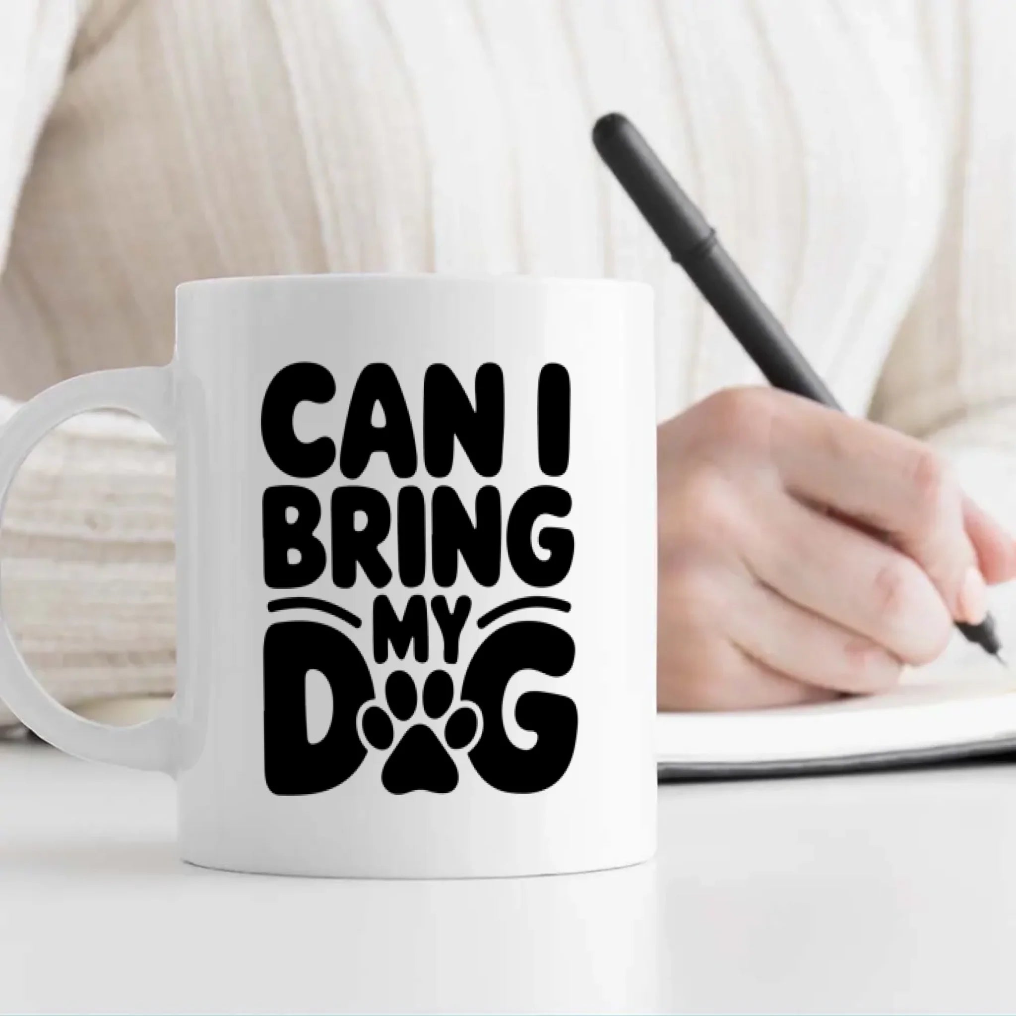 Coffee Cup for Dog Lovers – “Can I Bring Dog?” Personalized Mug – 89Prints
