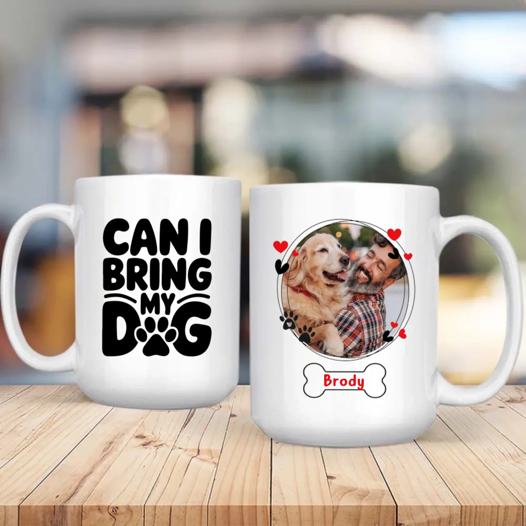 Coffee Cup for Dog Lovers – “Can I Bring Dog?” Personalized Mug – 89Prints