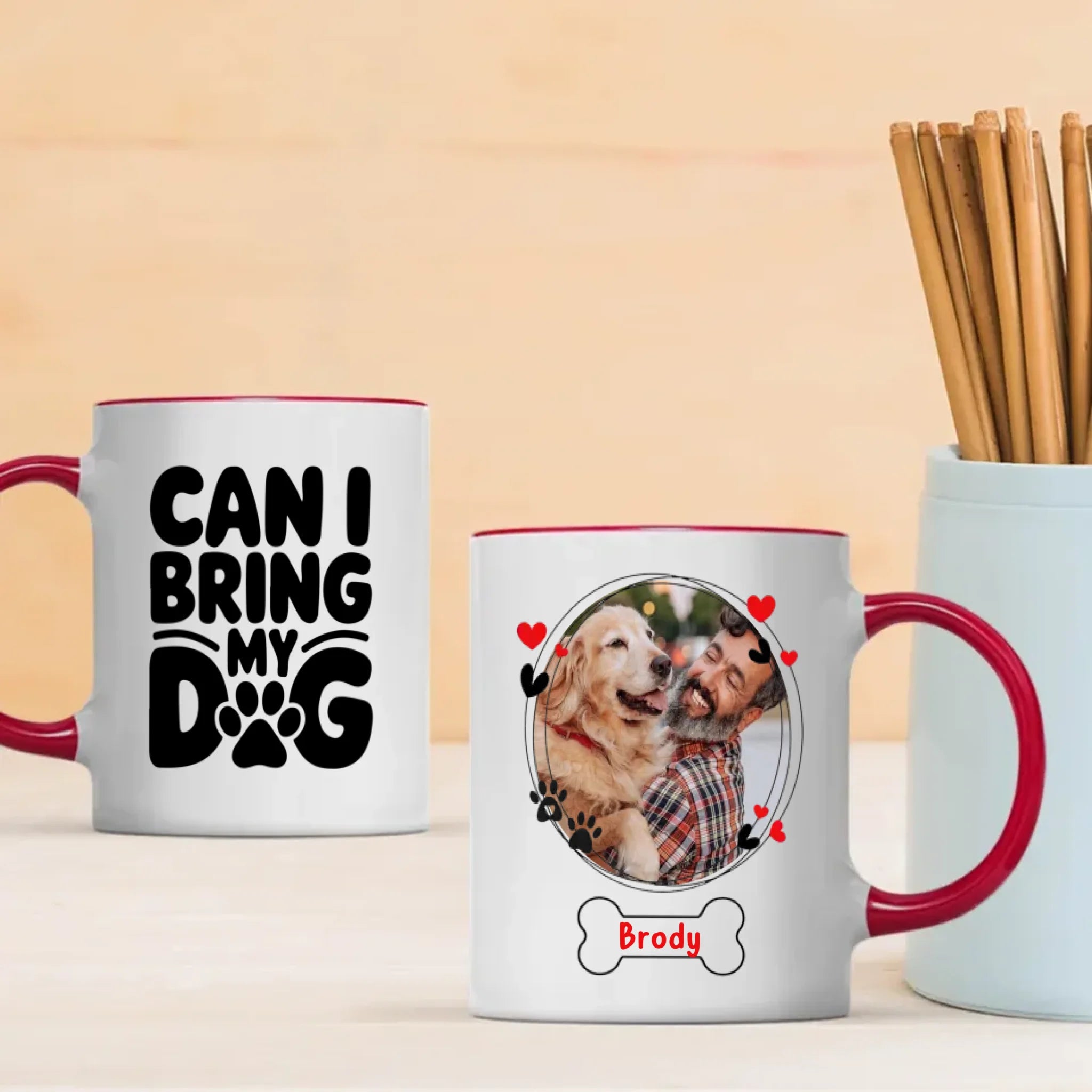 Coffee Cup for Dog Lovers – “Can I Bring Dog?” Personalized Mug – 89Prints