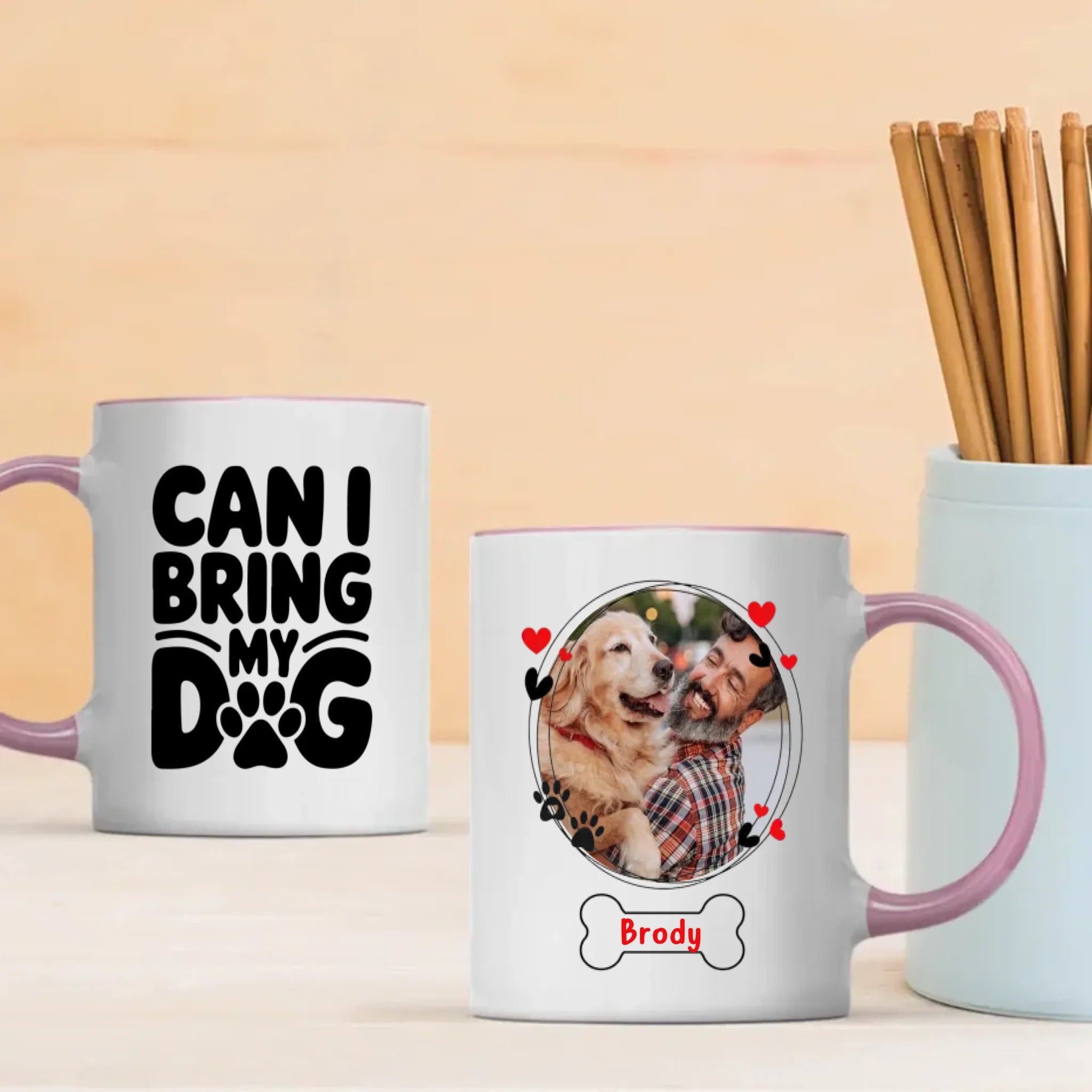 Coffee Cup for Dog Lovers – “Can I Bring Dog?” Personalized Mug – 89Prints