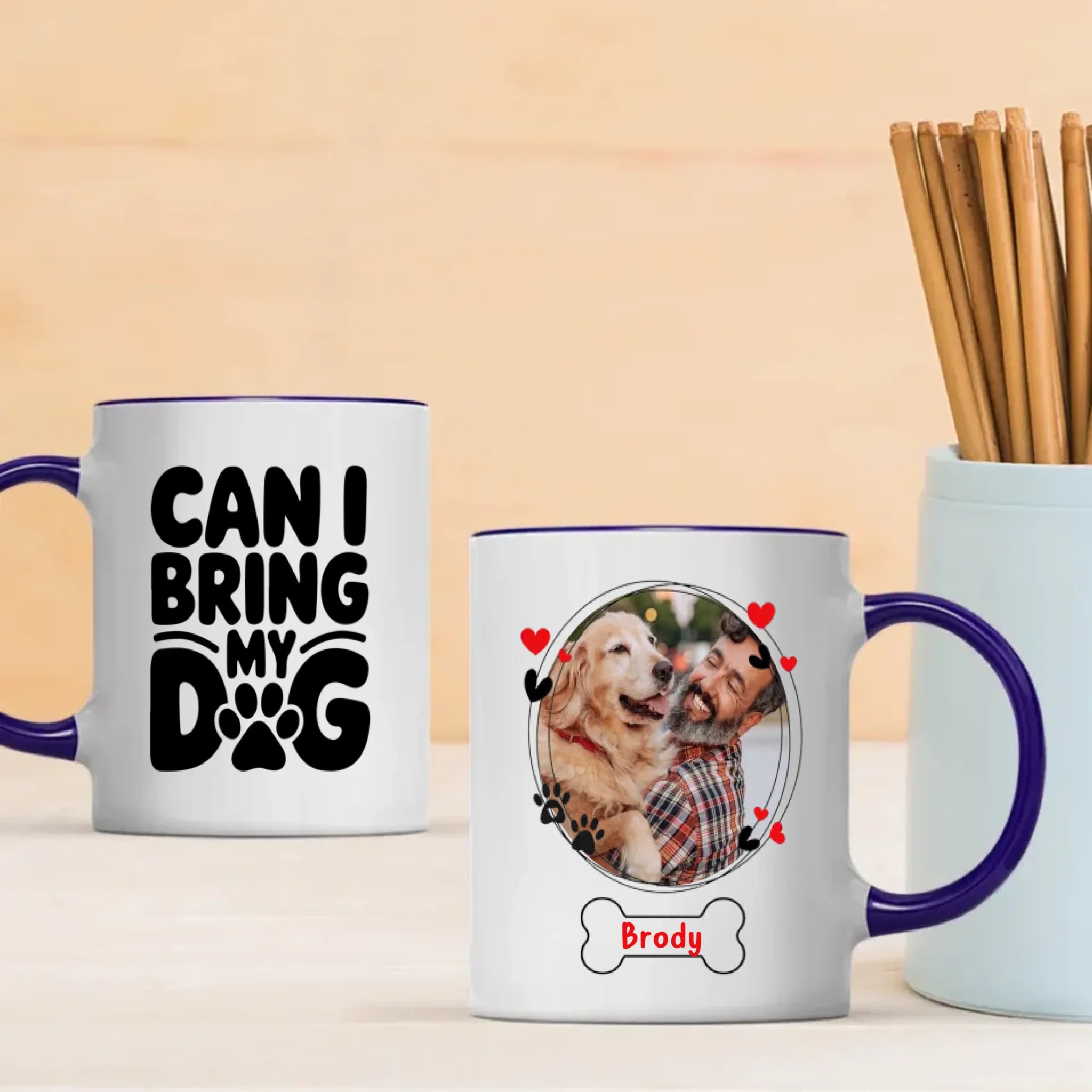 Coffee Cup for Dog Lovers – “Can I Bring Dog?” Personalized Mug – 89Prints