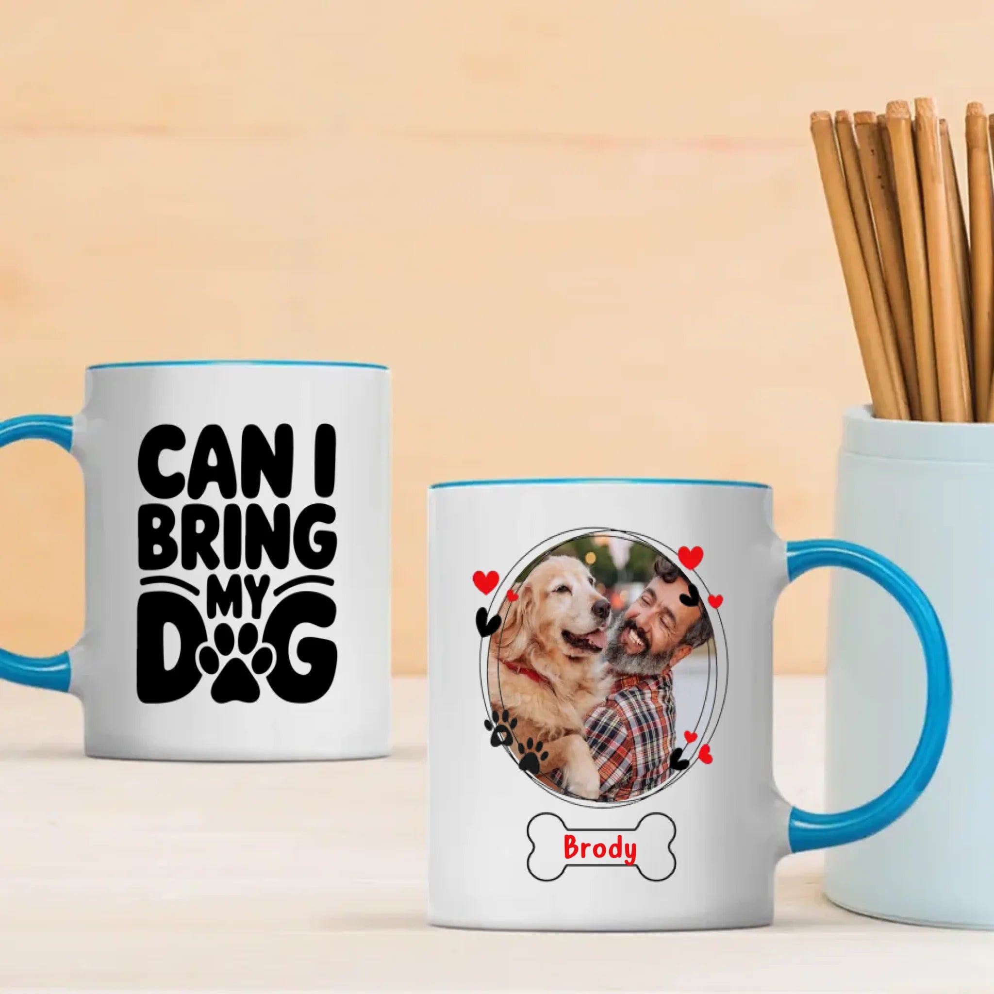 Coffee Cup for Dog Lovers – “Can I Bring Dog?” Personalized Mug – 89Prints