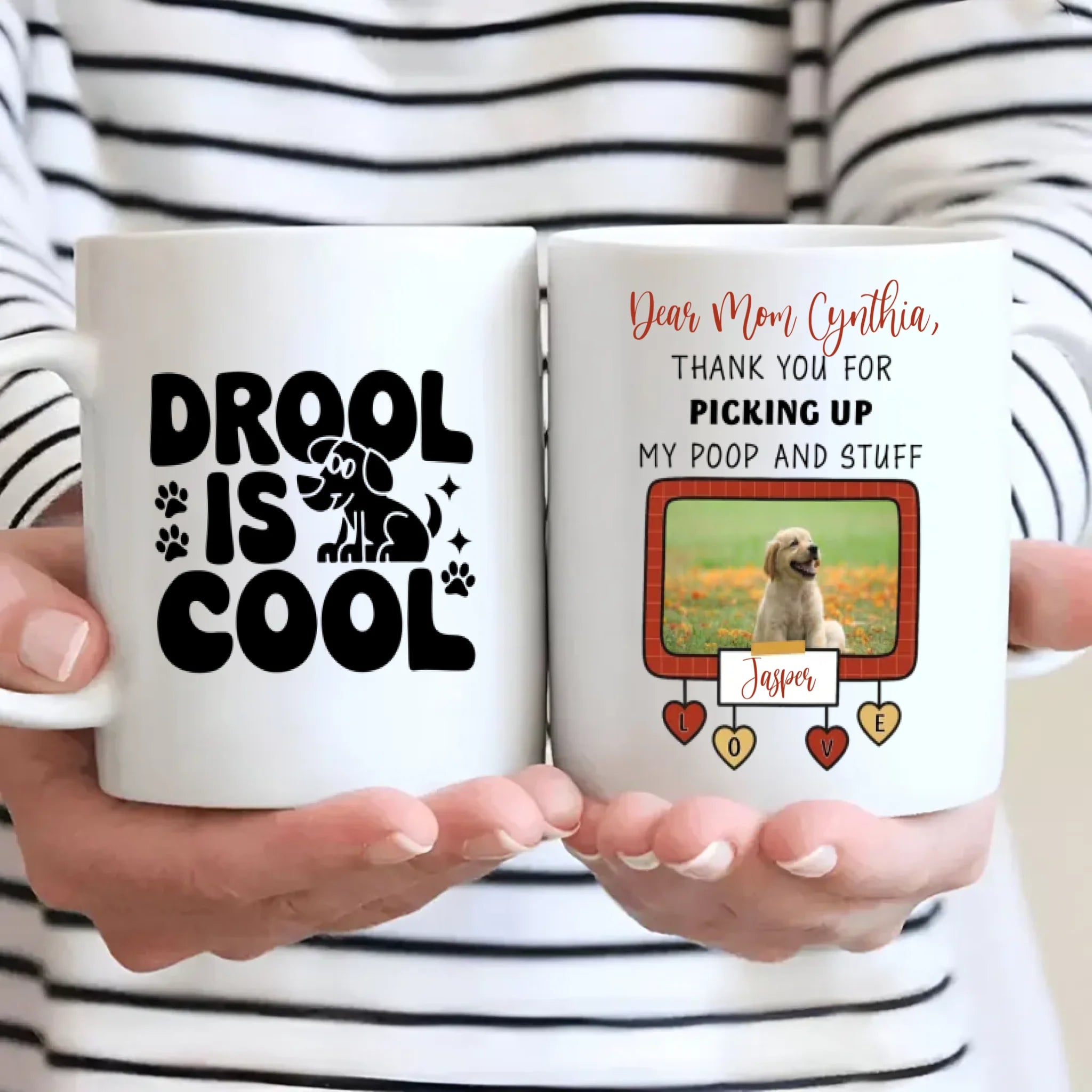 Personalized Dog Mug – “Drool Is Cool” Funny Coffee Cup for Dog Lovers – 89Prints