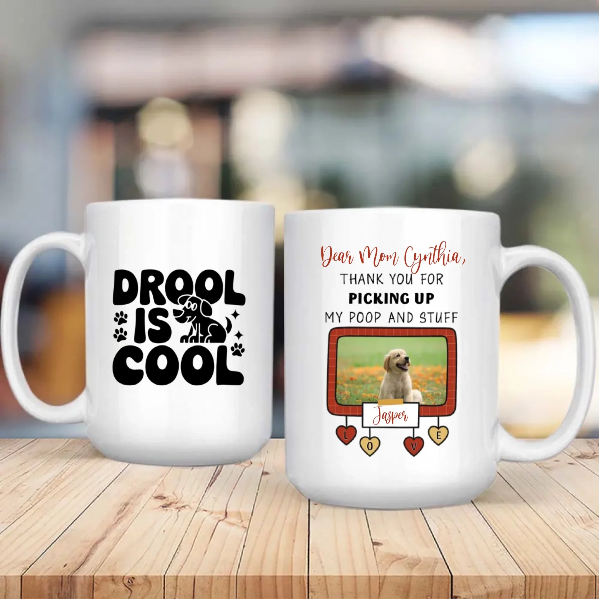 Personalized Dog Mug – “Drool Is Cool” Funny Coffee Cup for Dog Lovers – 89Prints