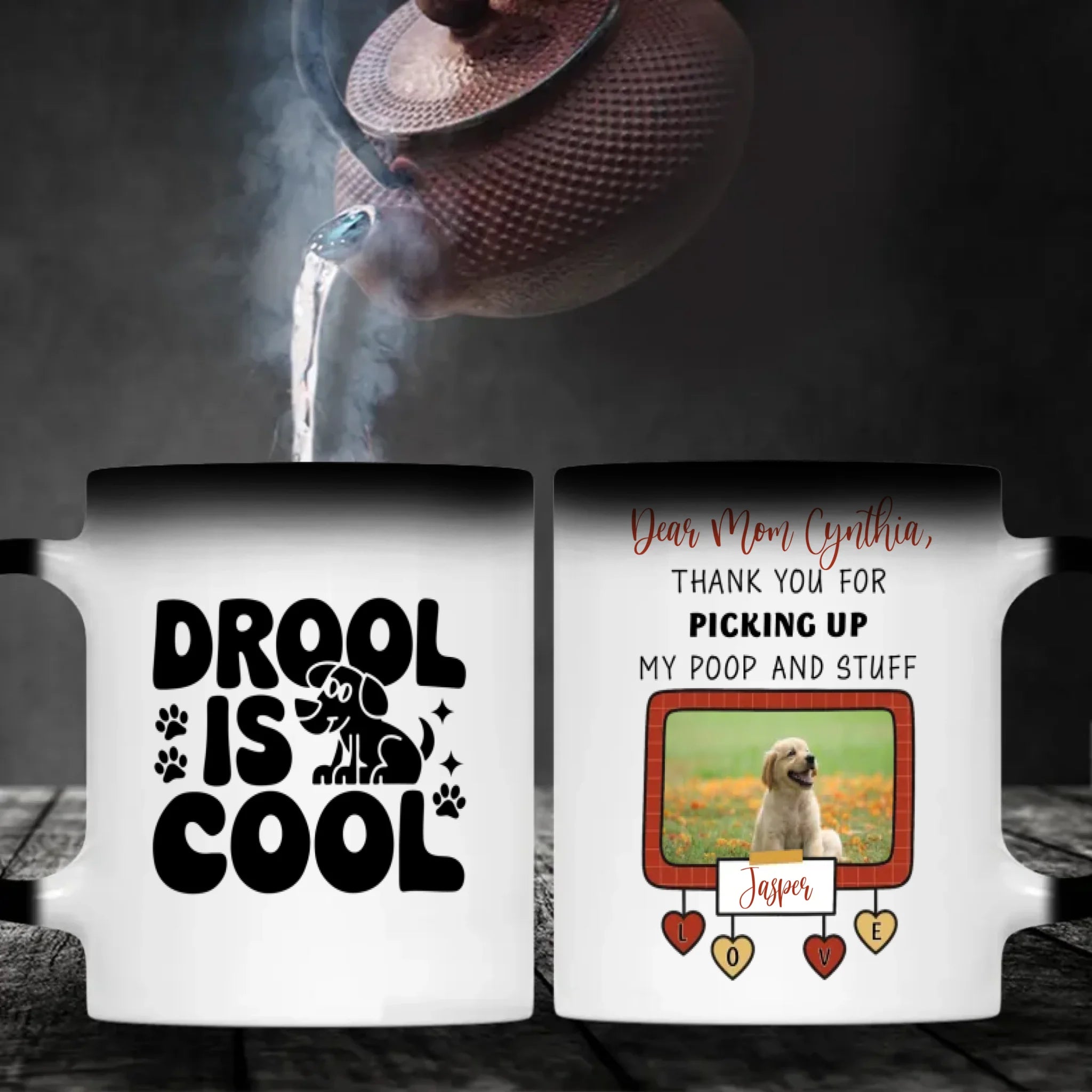 Personalized Dog Mug – “Drool Is Cool” Funny Coffee Cup for Dog Lovers – 89Prints