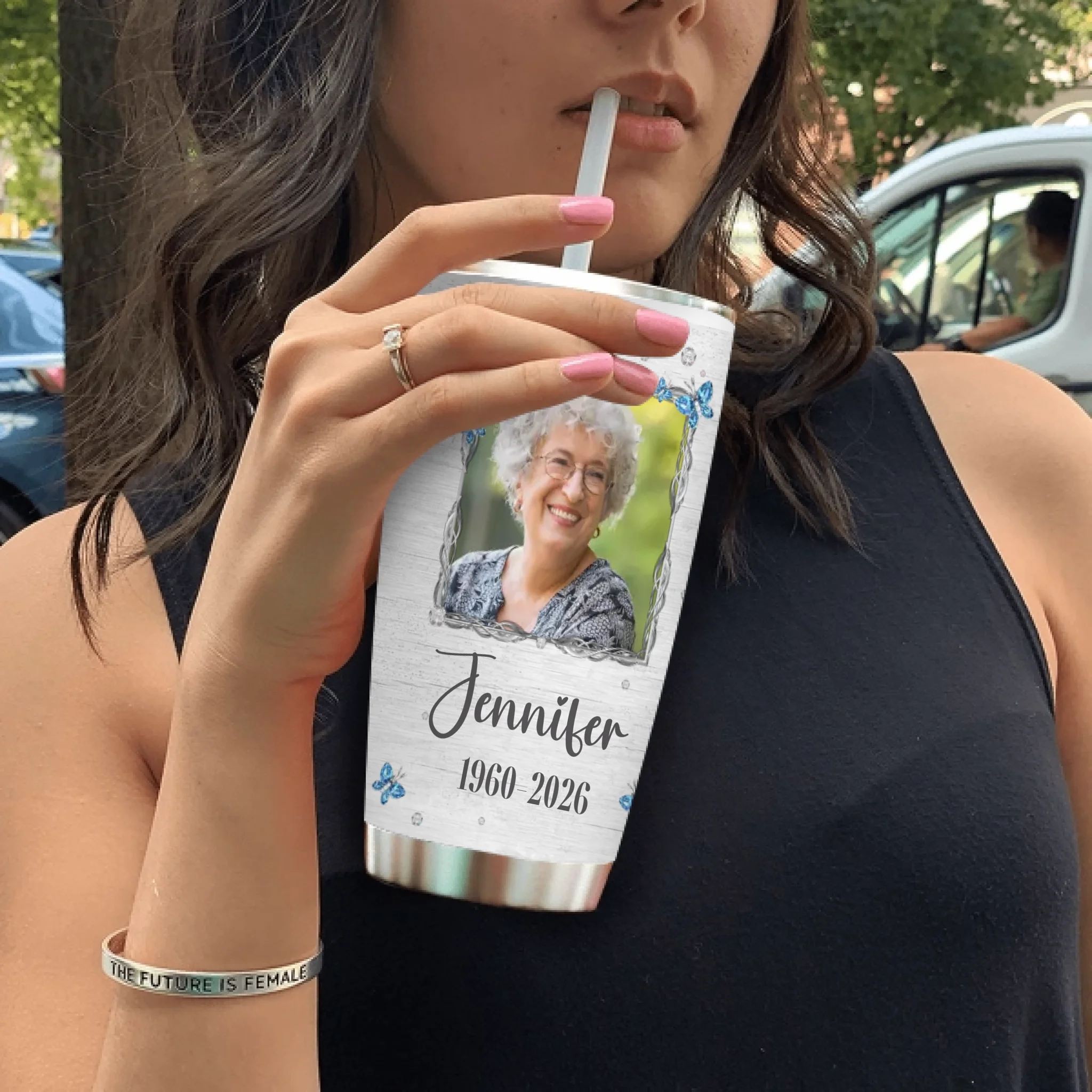 Custom Grandma Memorial Tumbler – The Moment Your Heart Stopped, Mine Changed Forever - 89Prints
