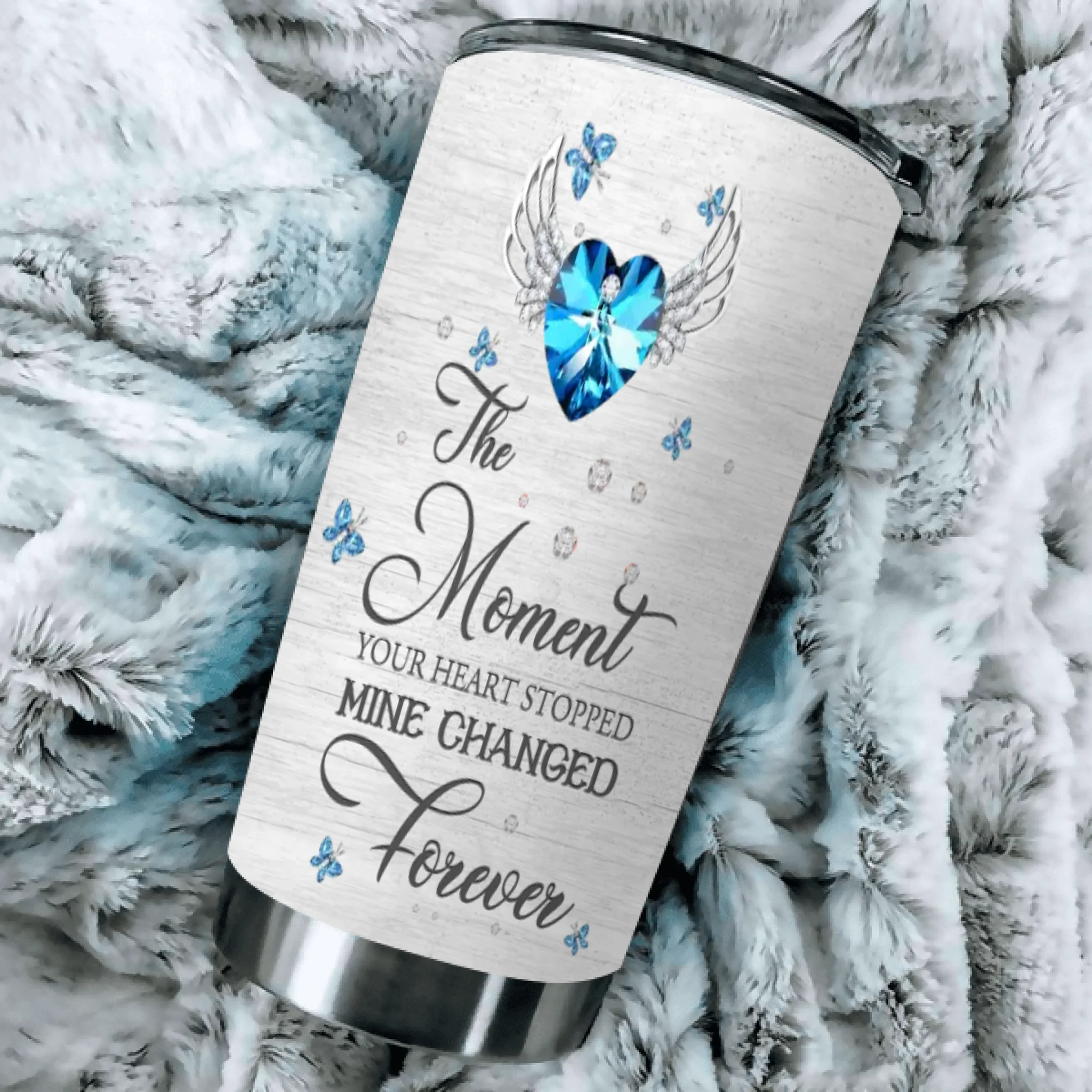 Custom Grandma Memorial Tumbler – The Moment Your Heart Stopped, Mine Changed Forever - 89Prints
