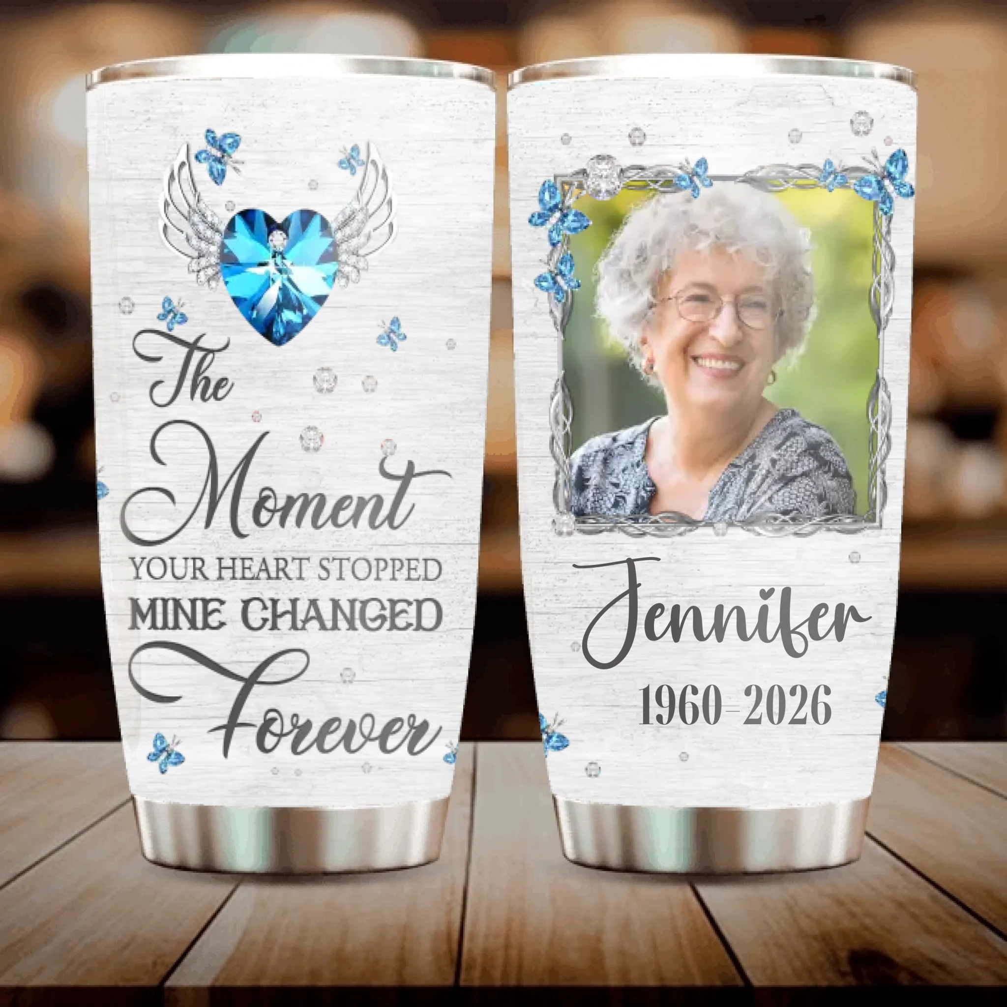 Custom Grandma Memorial Tumbler – The Moment Your Heart Stopped, Mine Changed Forever - 89Prints