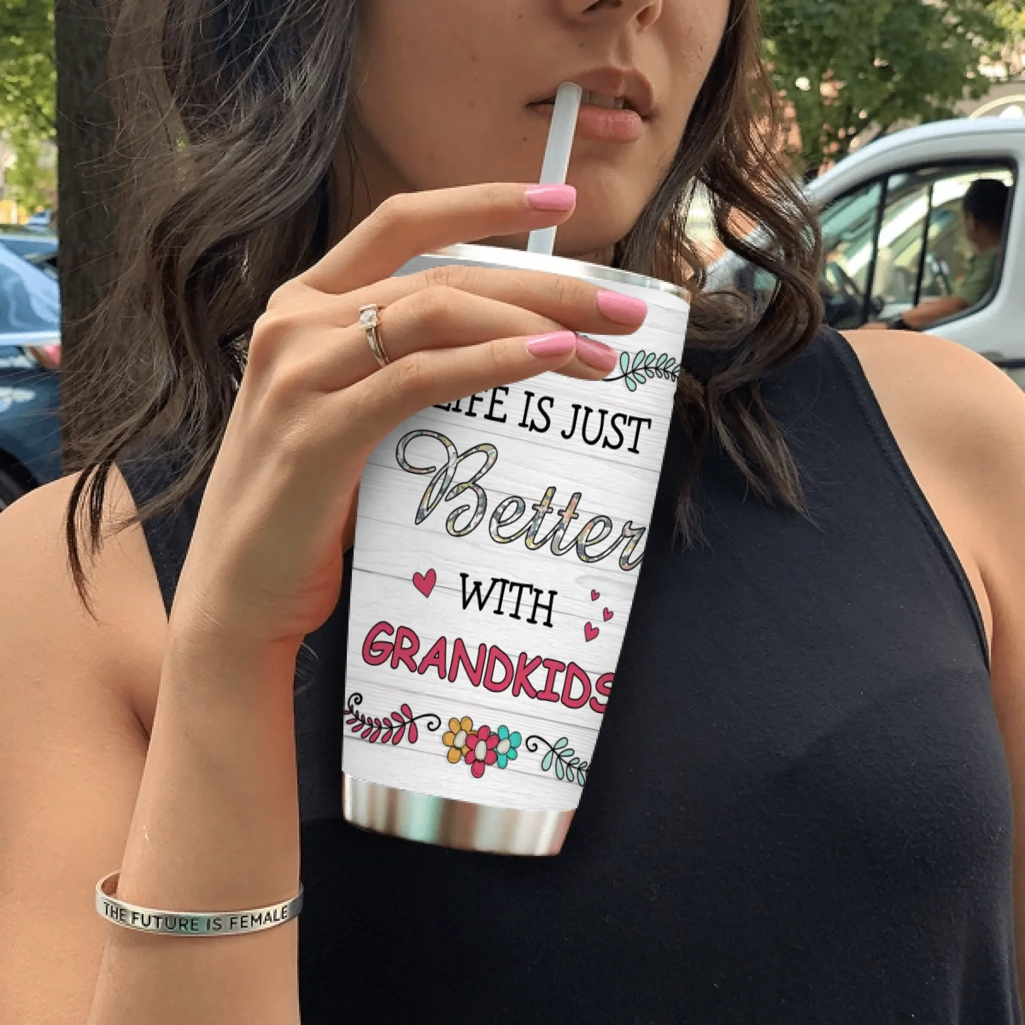 Blessed to Be Called Grandma – Custom Tumbler with Grandkids’ Names - 89Prints