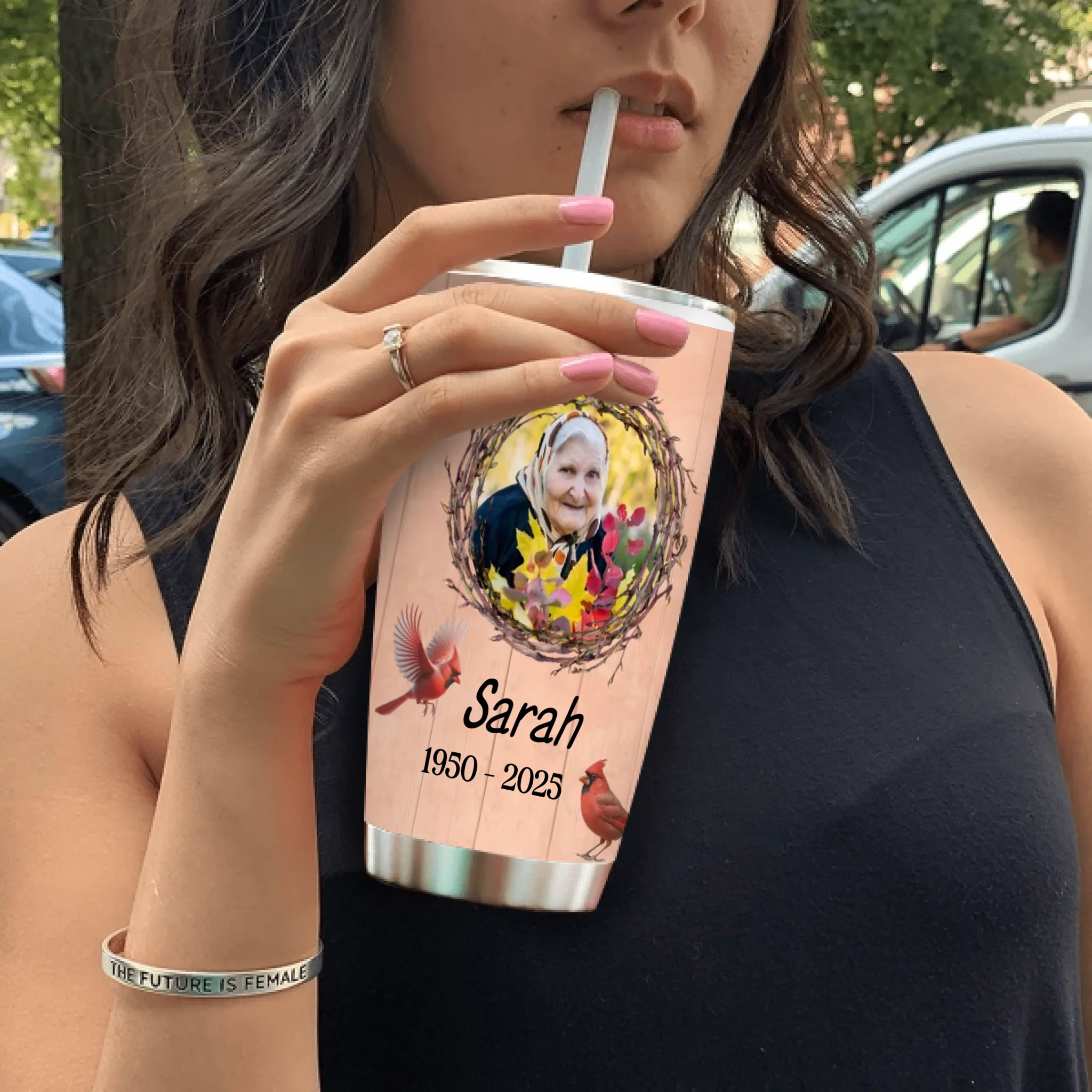Cardinal Memorial Tumbler – Forever in My Heart Personalized Gift - 89Prints