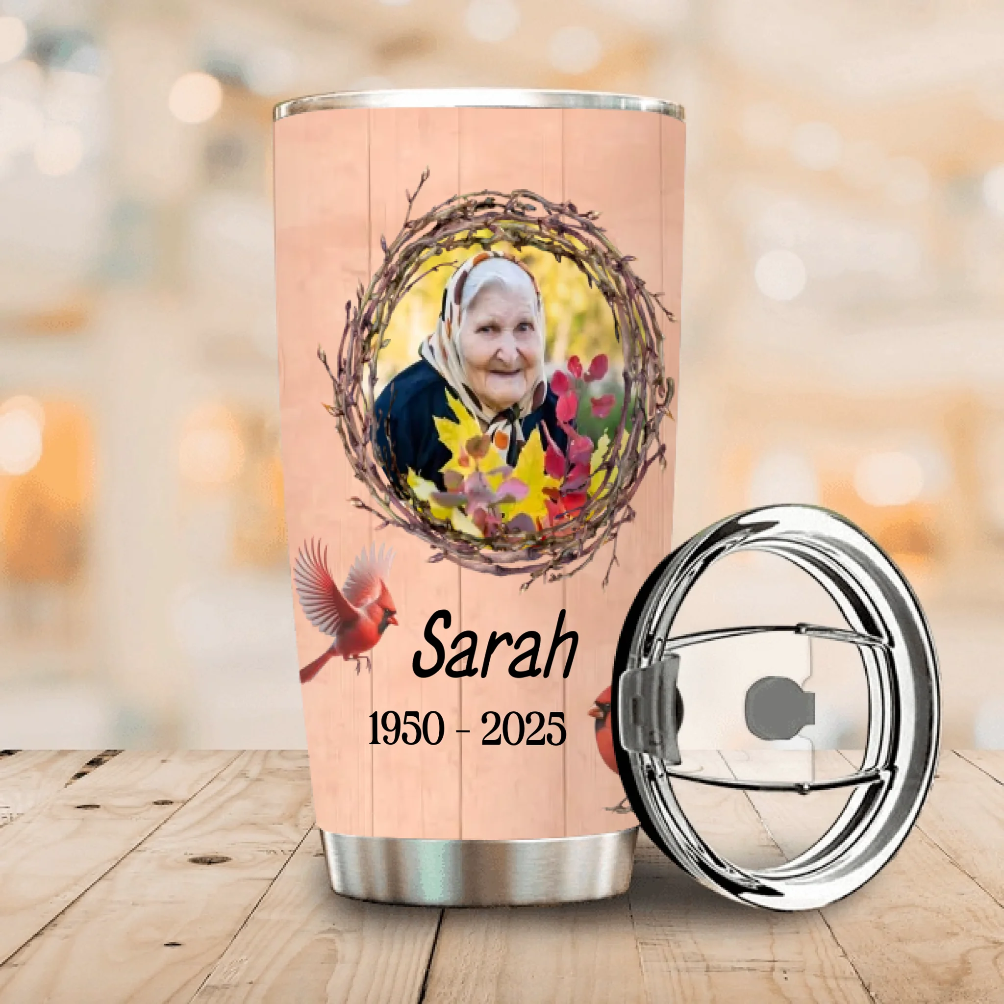 Cardinal Memorial Tumbler – Forever in My Heart Personalized Gift - 89Prints