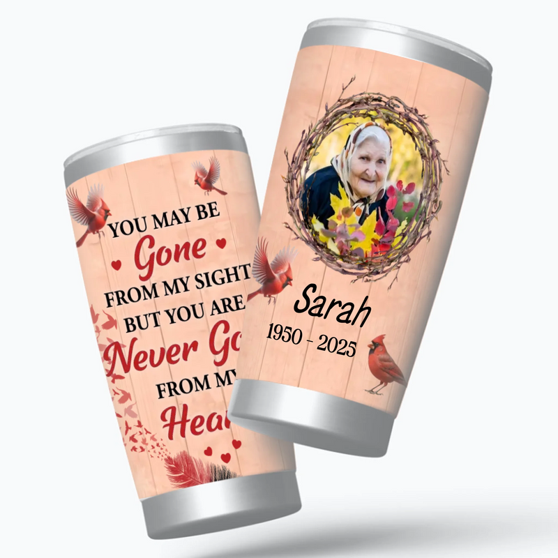 Cardinal Memorial Tumbler – Forever in My Heart Personalized Gift - 89Prints