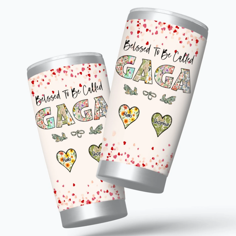 Custom Grandma Tumbler Blessed To Be Called GAGA – Personalized Gift with Names – 89Prints