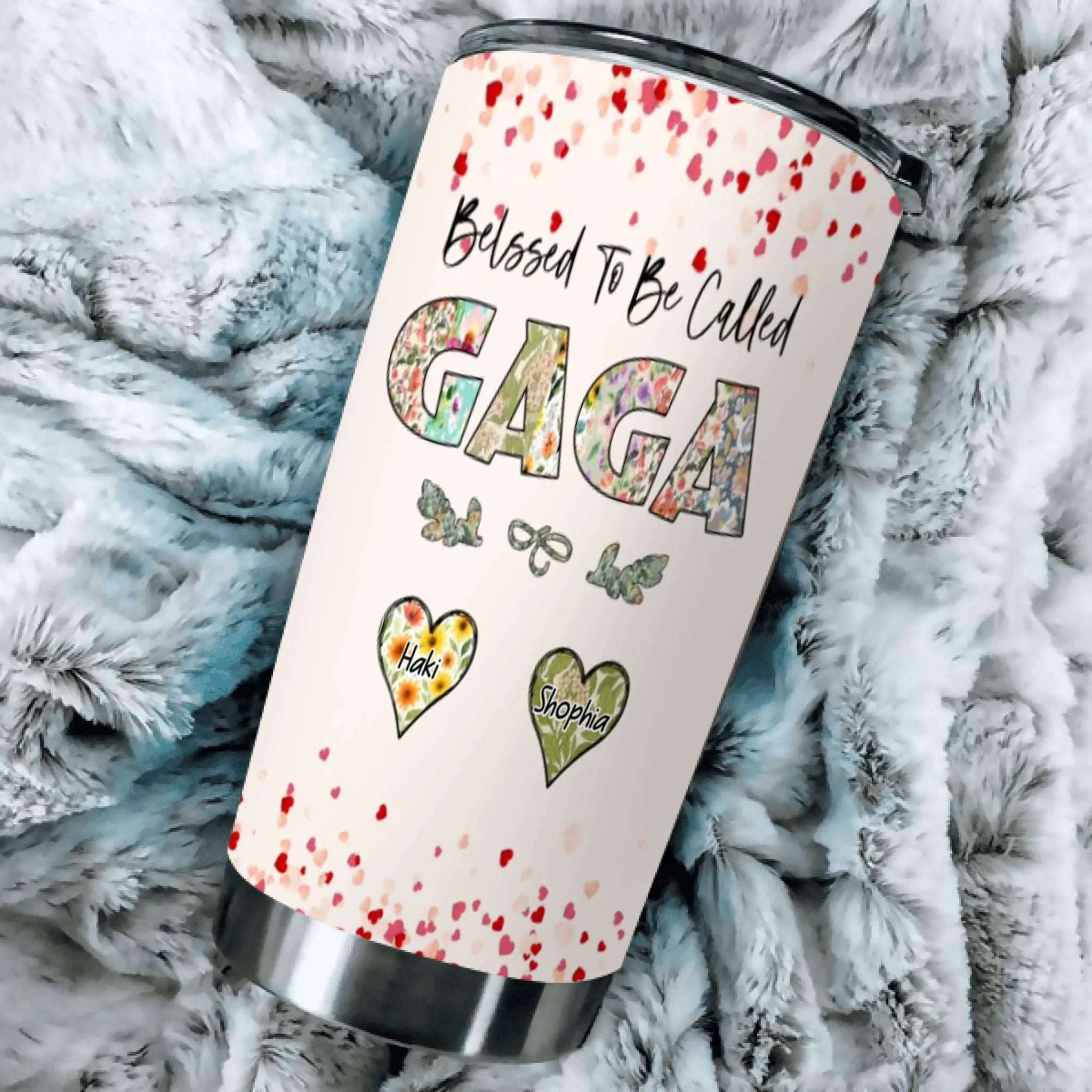 Custom Grandma Tumbler Blessed To Be Called GAGA – Personalized Gift with Names – 89Prints