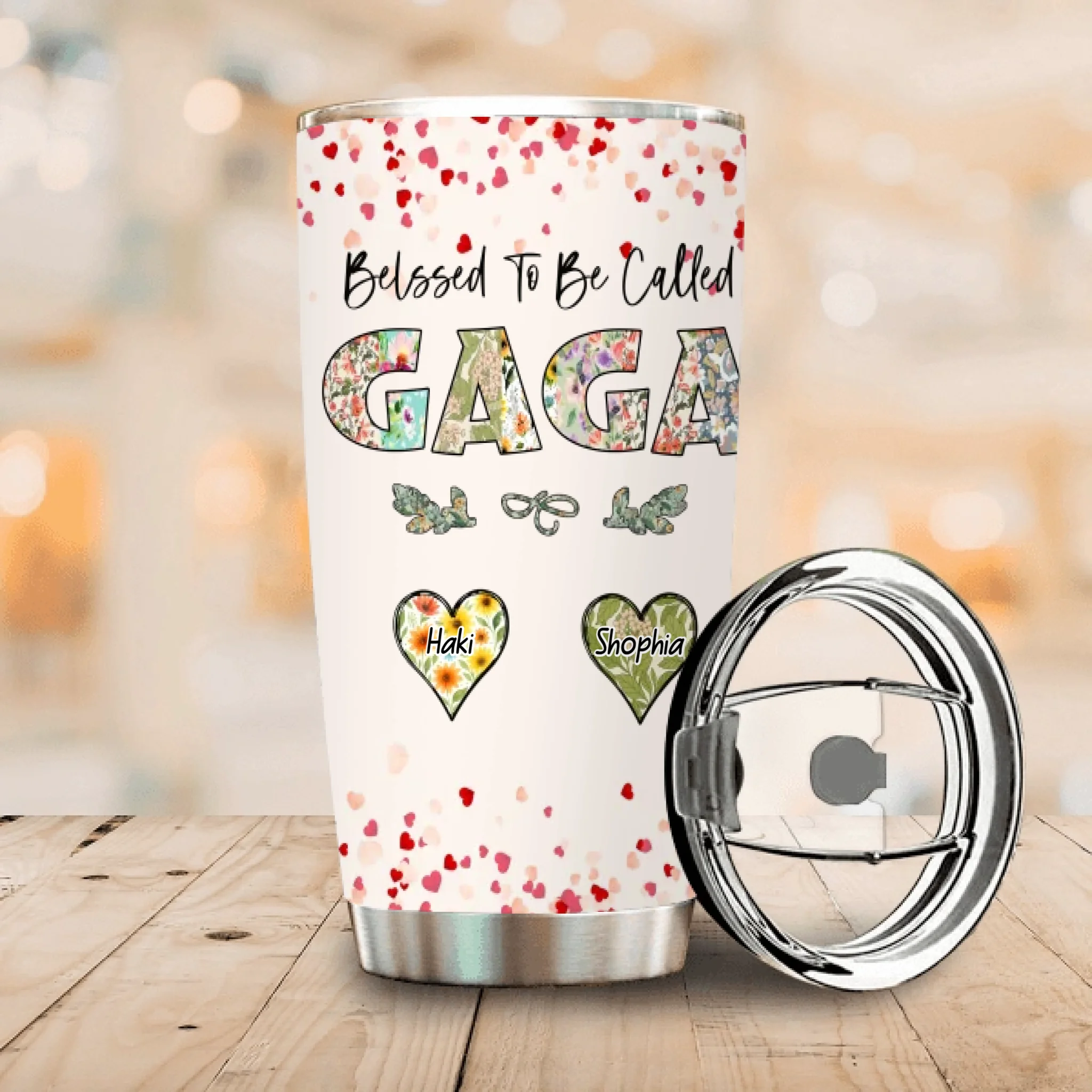 Custom Grandma Tumbler Blessed To Be Called GAGA – Personalized Gift with Names – 89Prints