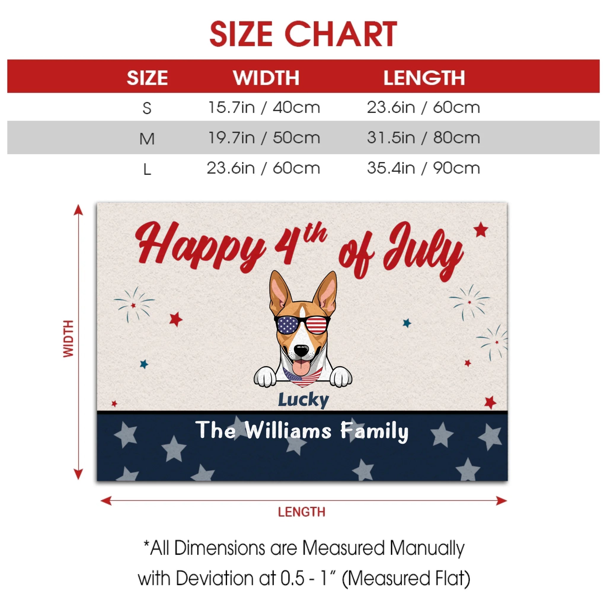 4th of July Home Decor – Personalized Patriotic Doormat - 89Prints