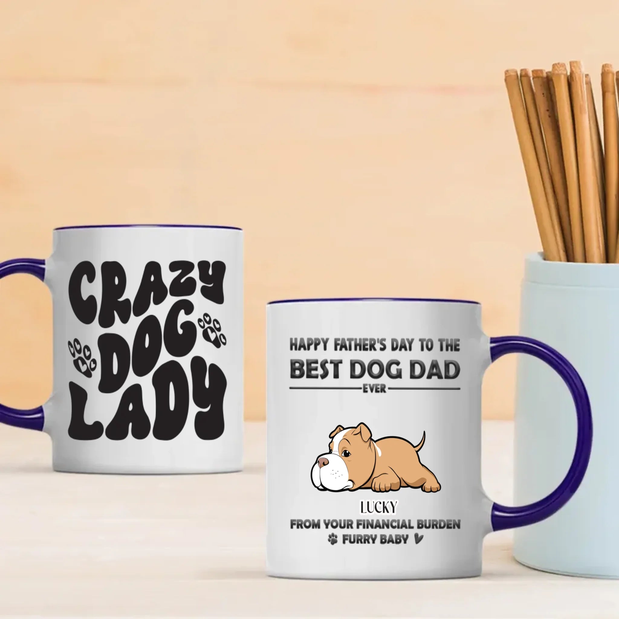Crazy Dog Lazy Mug – Funny Gift for Dog Lovers – 89Prints