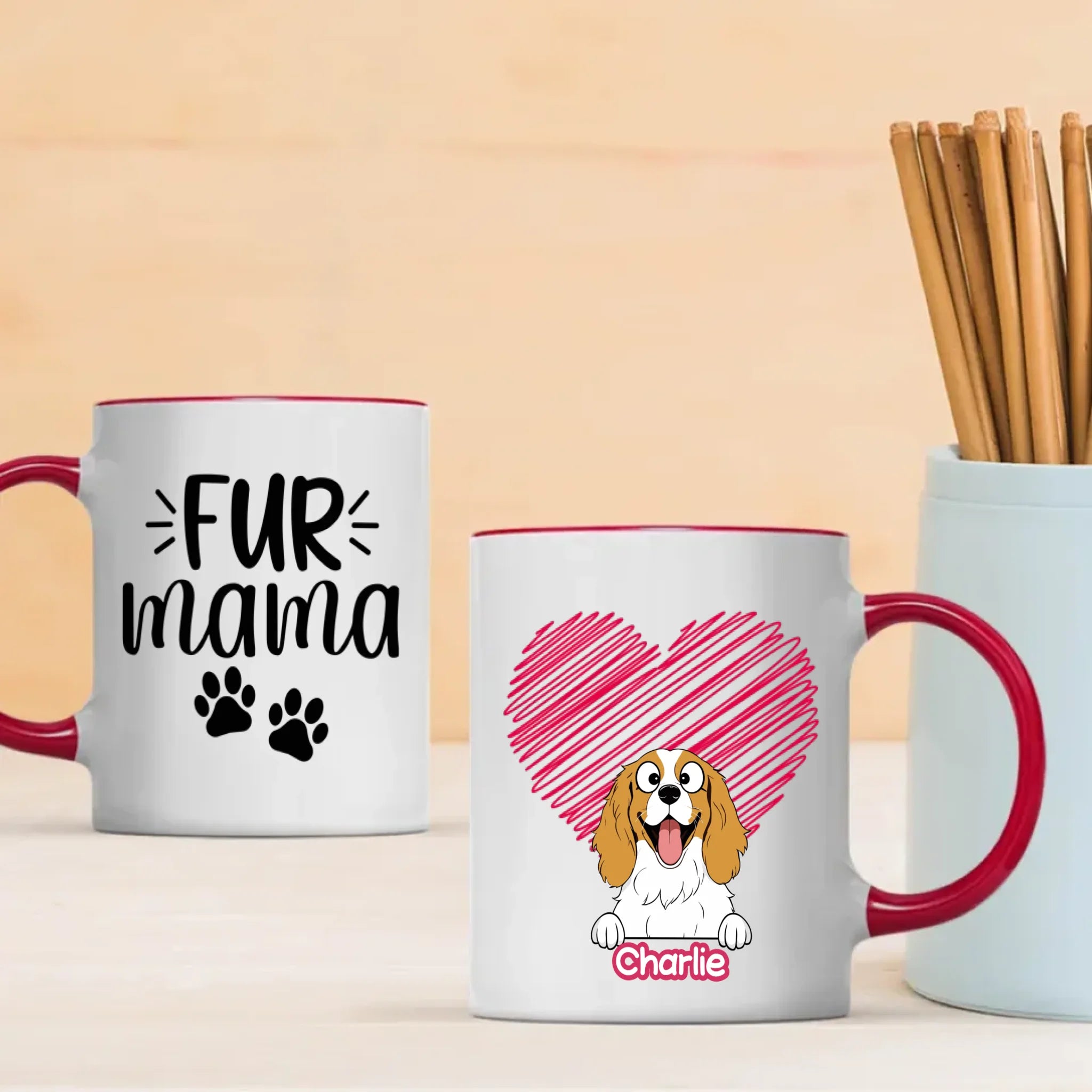 Funny “Fur Mama” Dog Mug – Custom Dog Breed – Cute Gift for Proud Pet Moms – 89Prints