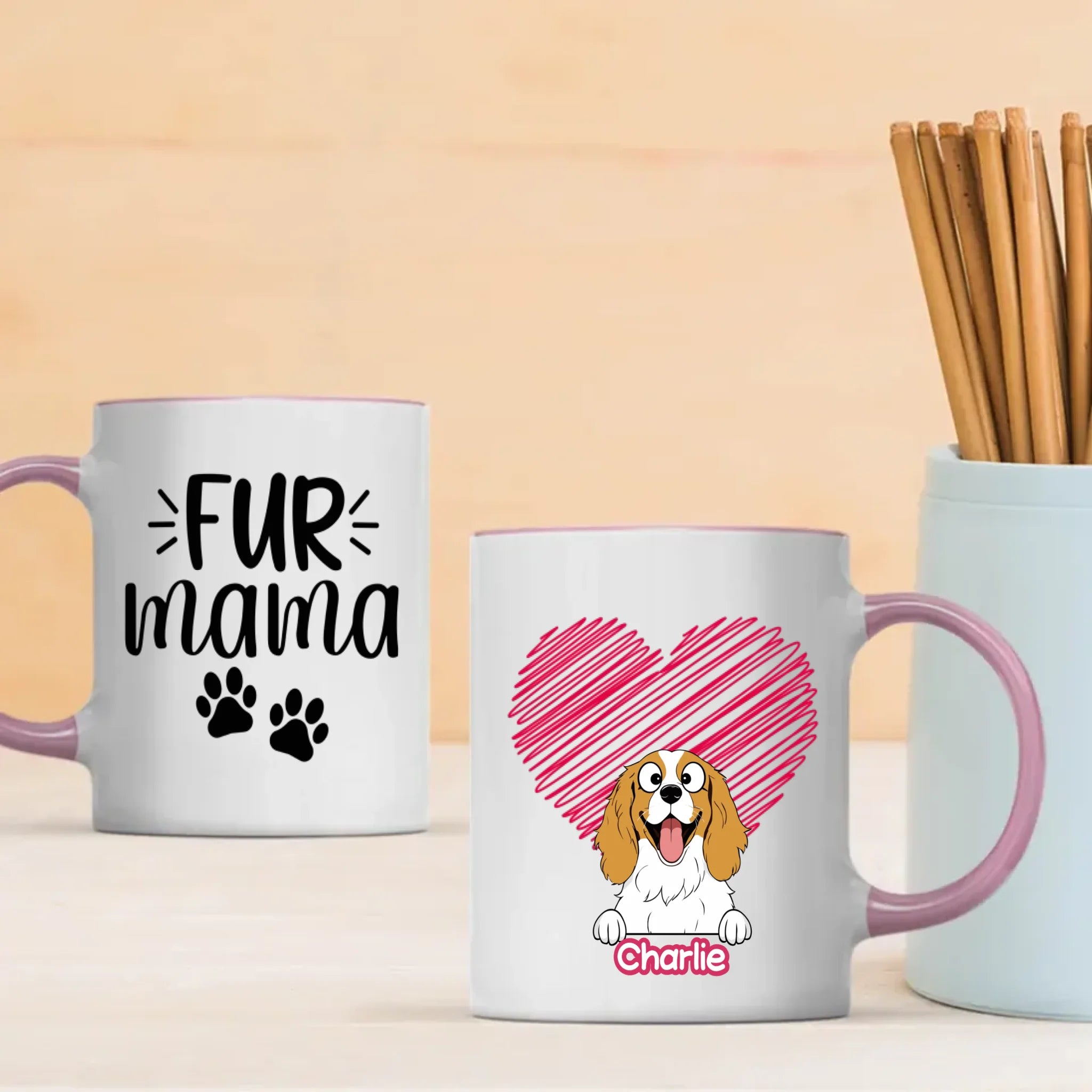 Funny “Fur Mama” Dog Mug – Custom Dog Breed – Cute Gift for Proud Pet Moms – 89Prints