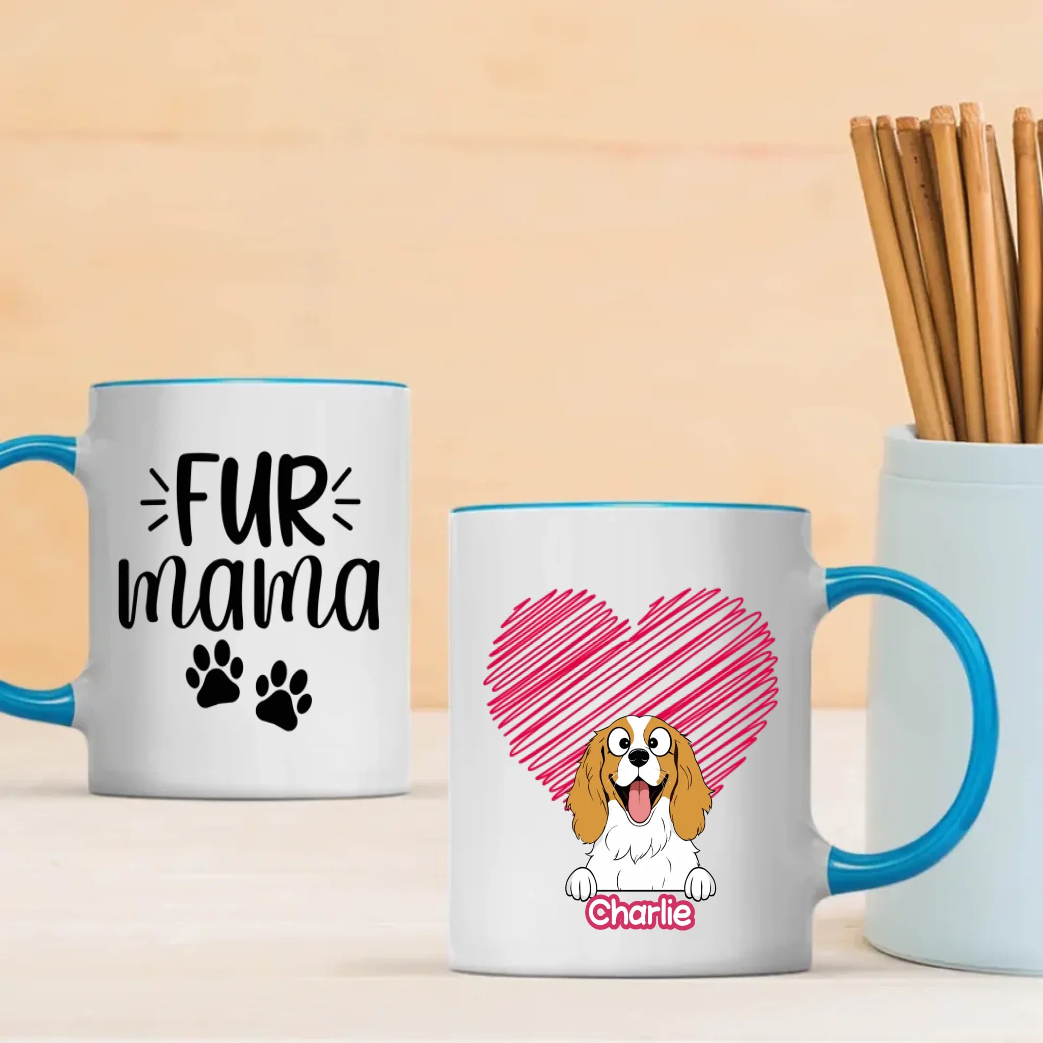 Funny “Fur Mama” Dog Mug – Custom Dog Breed – Cute Gift for Proud Pet Moms – 89Prints