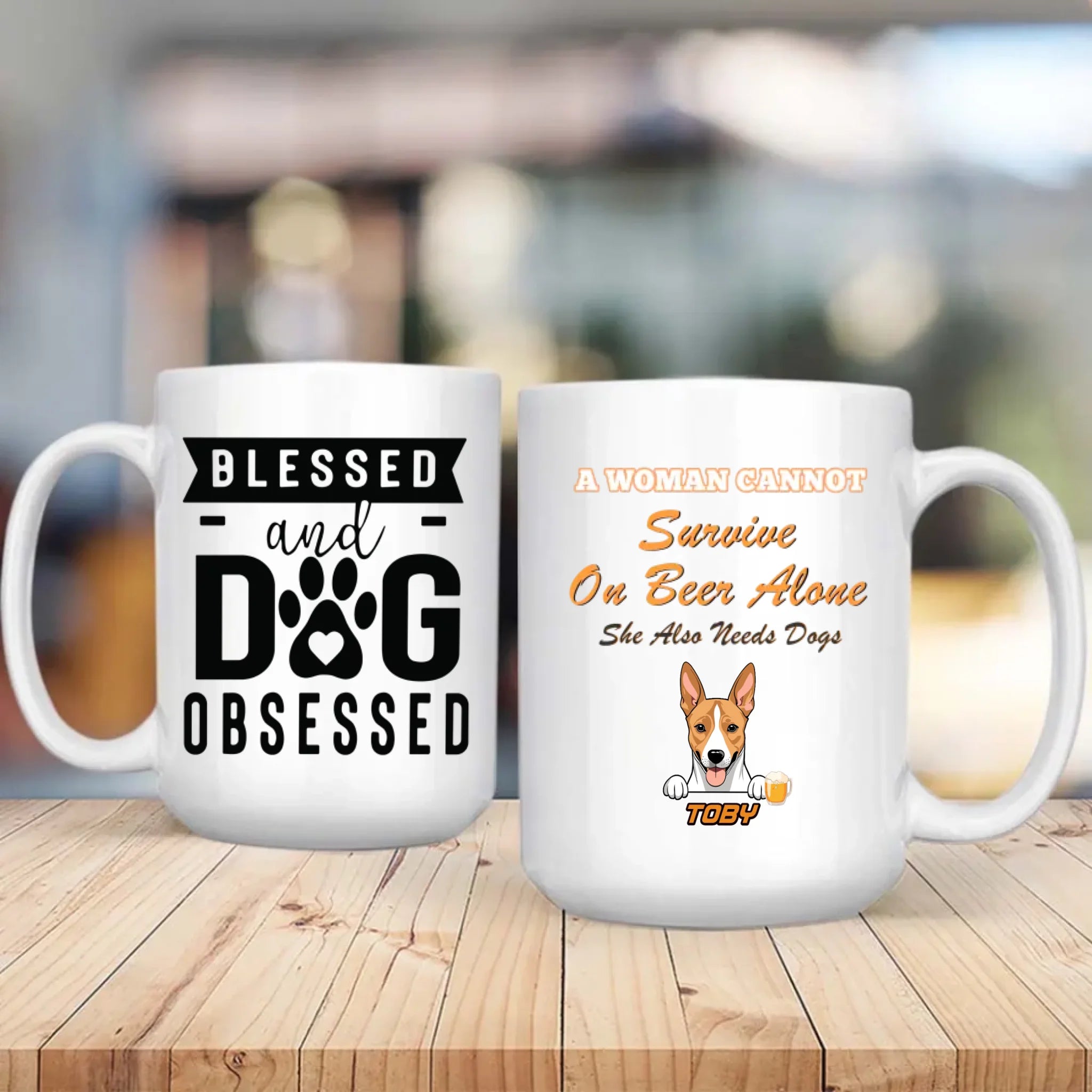 A Woman Cannot Survive on Beer Alone Mug – Funny Beer & Dog Lover Gift for Her - 89Prints