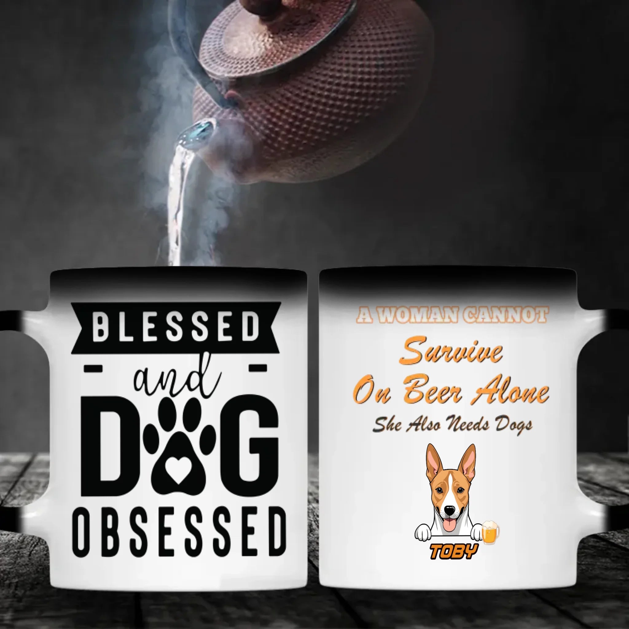 A Woman Cannot Survive on Beer Alone Mug – Funny Beer & Dog Lover Gift for Her - 89Prints