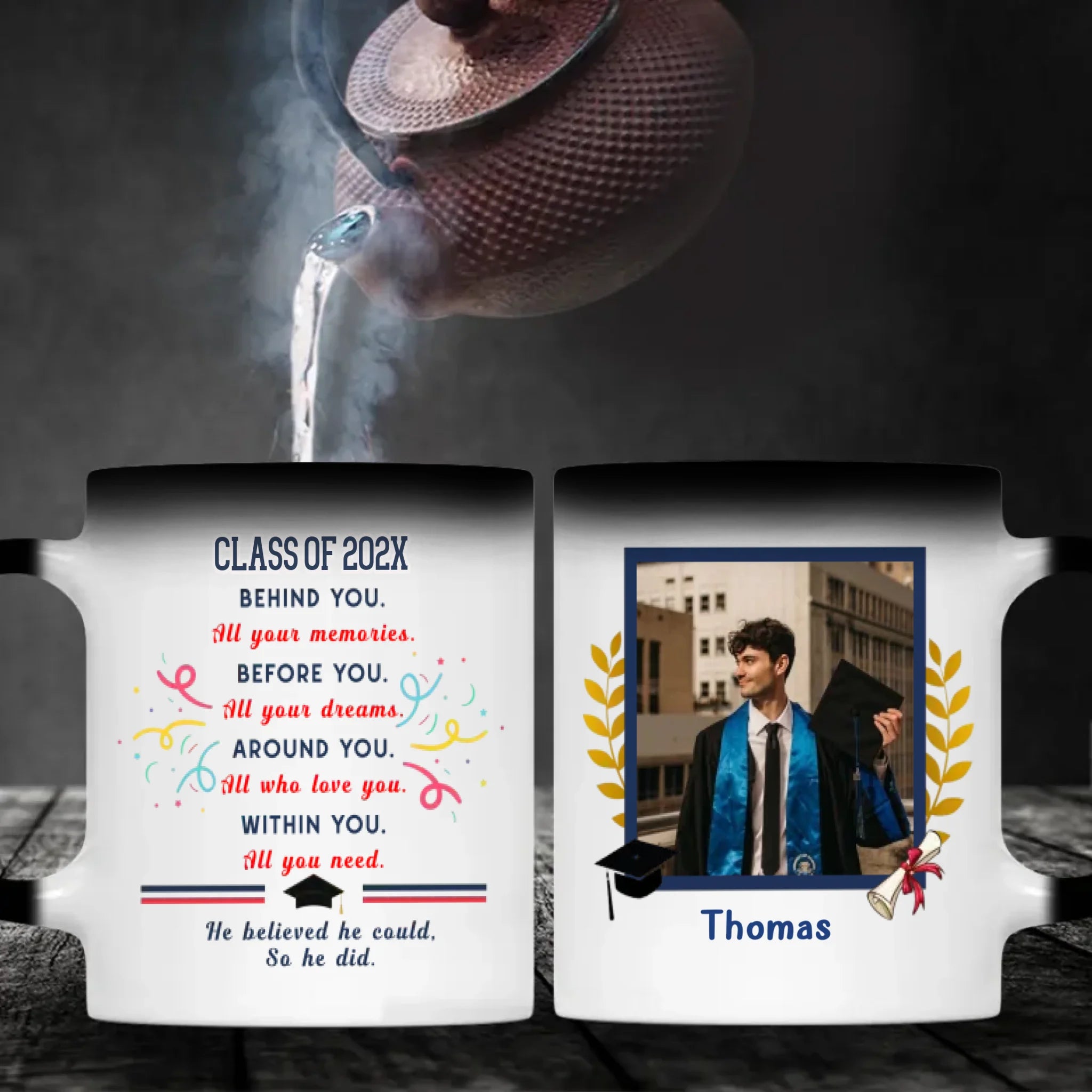 Graduation Gift Mug – Elegant Personalized Gift with Heartfelt Wishes for Success – 89Prints