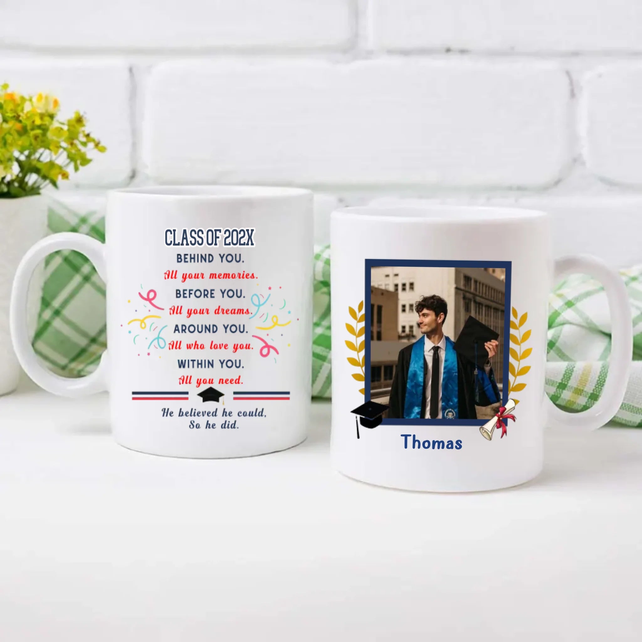 Graduation Gift Mug – Elegant Personalized Gift with Heartfelt Wishes for Success – 89Prints