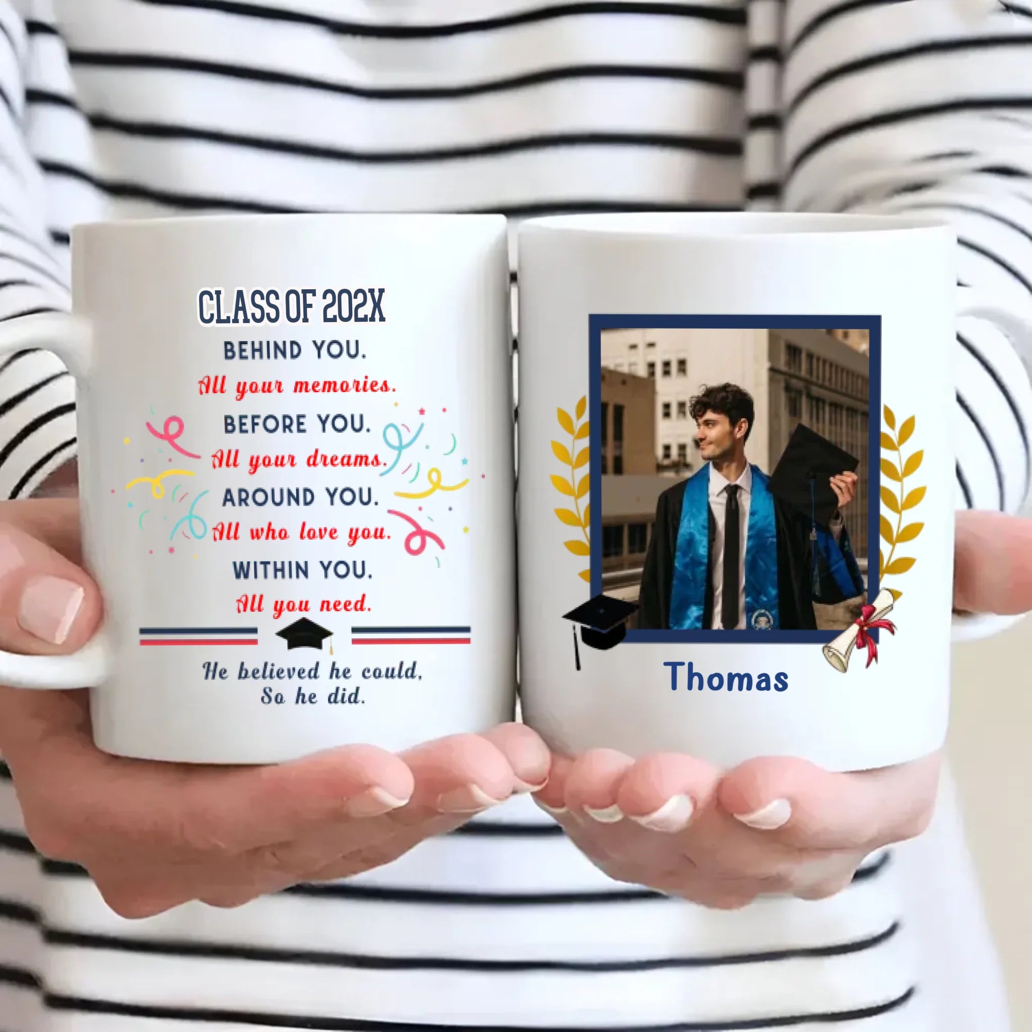 Graduation Gift Mug – Elegant Personalized Gift with Heartfelt Wishes for Success – 89Prints