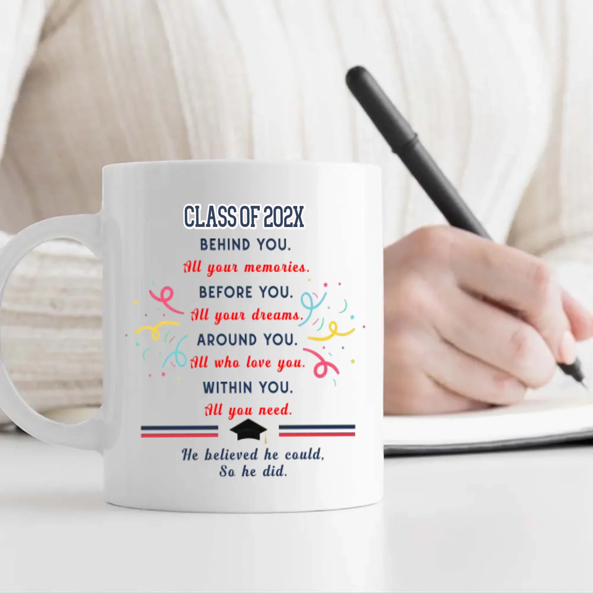 Graduation Gift Mug – Elegant Personalized Gift with Heartfelt Wishes for Success – 89Prints