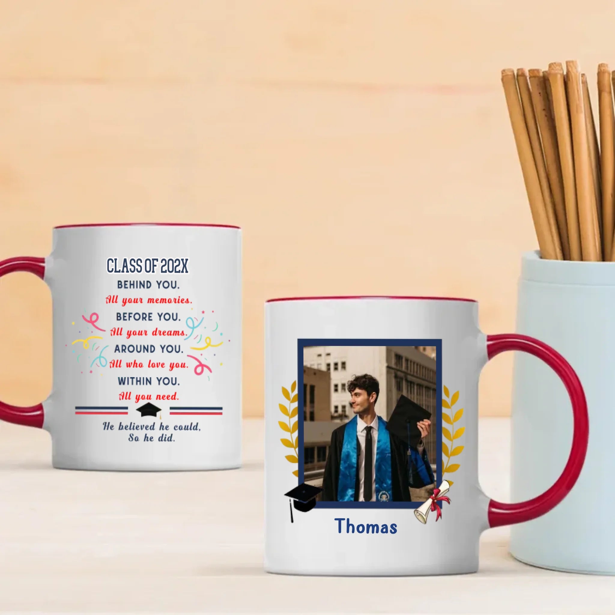 Graduation Gift Mug – Elegant Personalized Gift with Heartfelt Wishes for Success – 89Prints