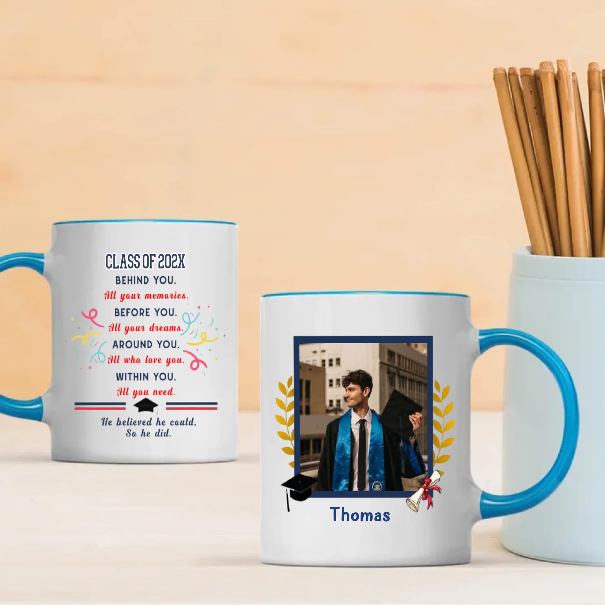 Graduation Gift Mug – Elegant Personalized Gift with Heartfelt Wishes for Success – 89Prints