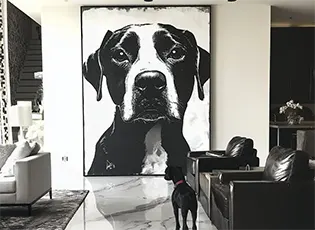 Black and White Dog Canvas Art: A Timeless Elegance